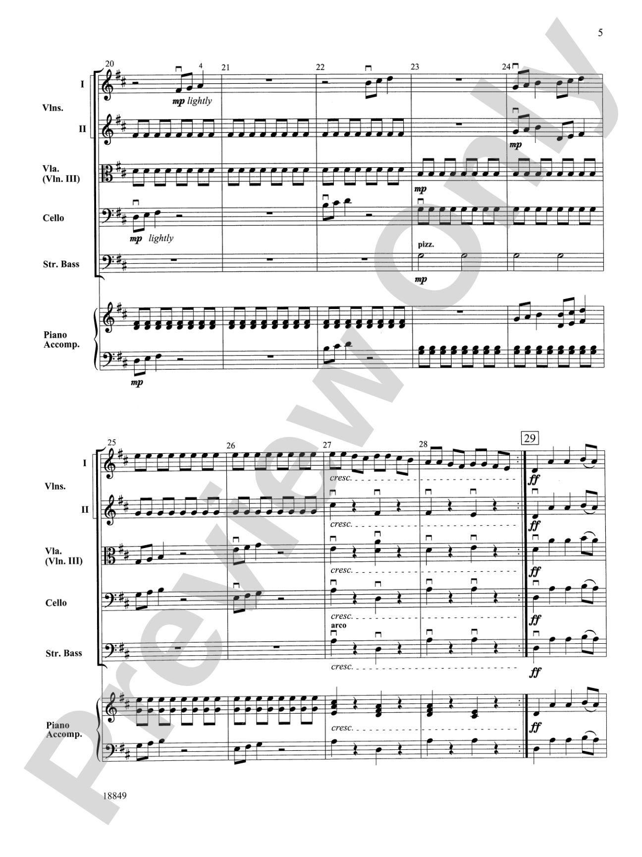 Sonata Vivant: String Orchestra Conductor Score & Parts