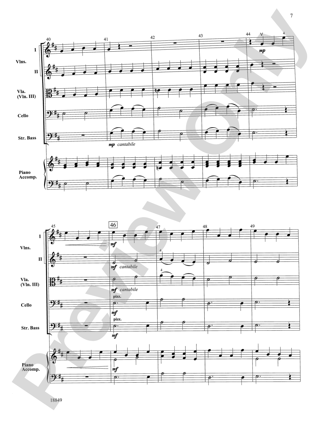 Sonata Vivant: String Orchestra Conductor Score & Parts