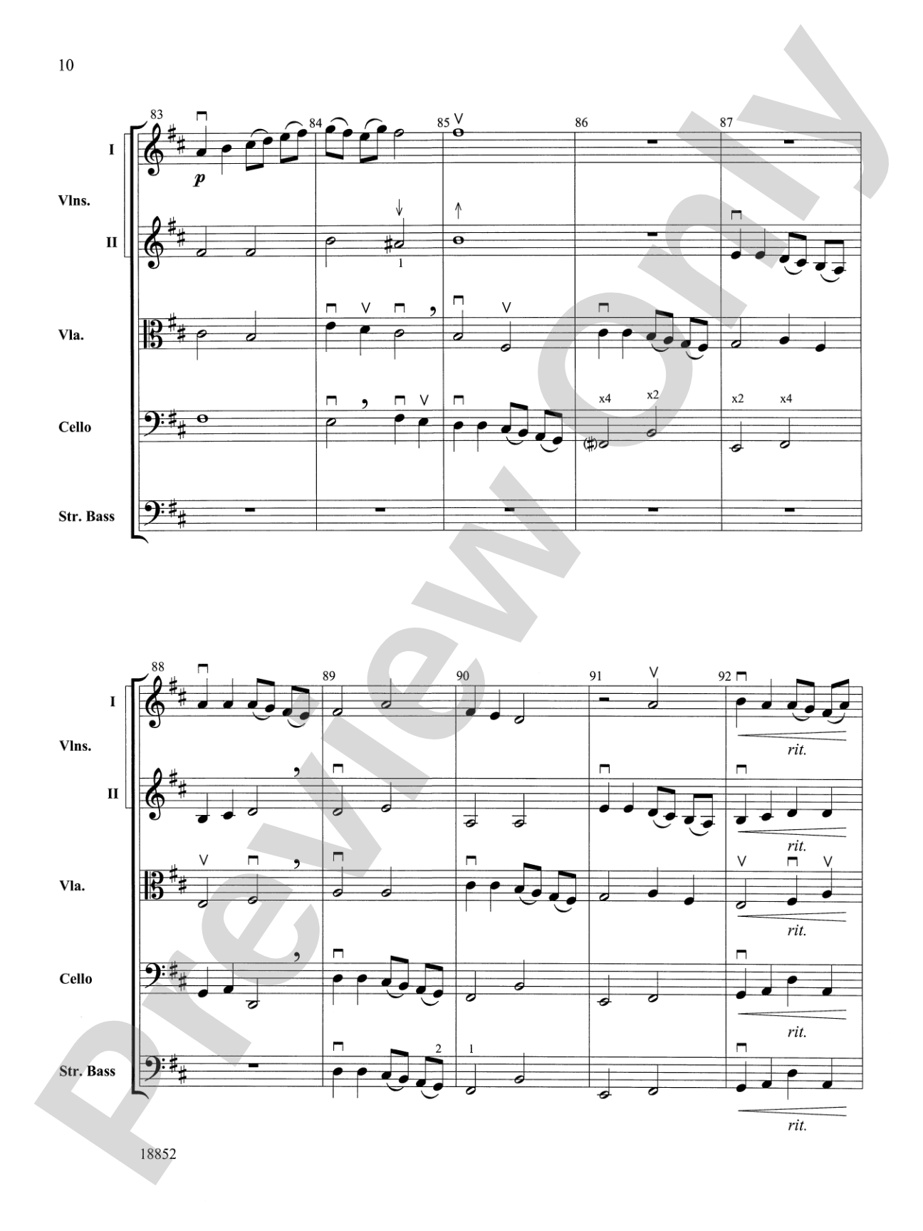 Hickory Variations: String Orchestra Conductor Score & Parts