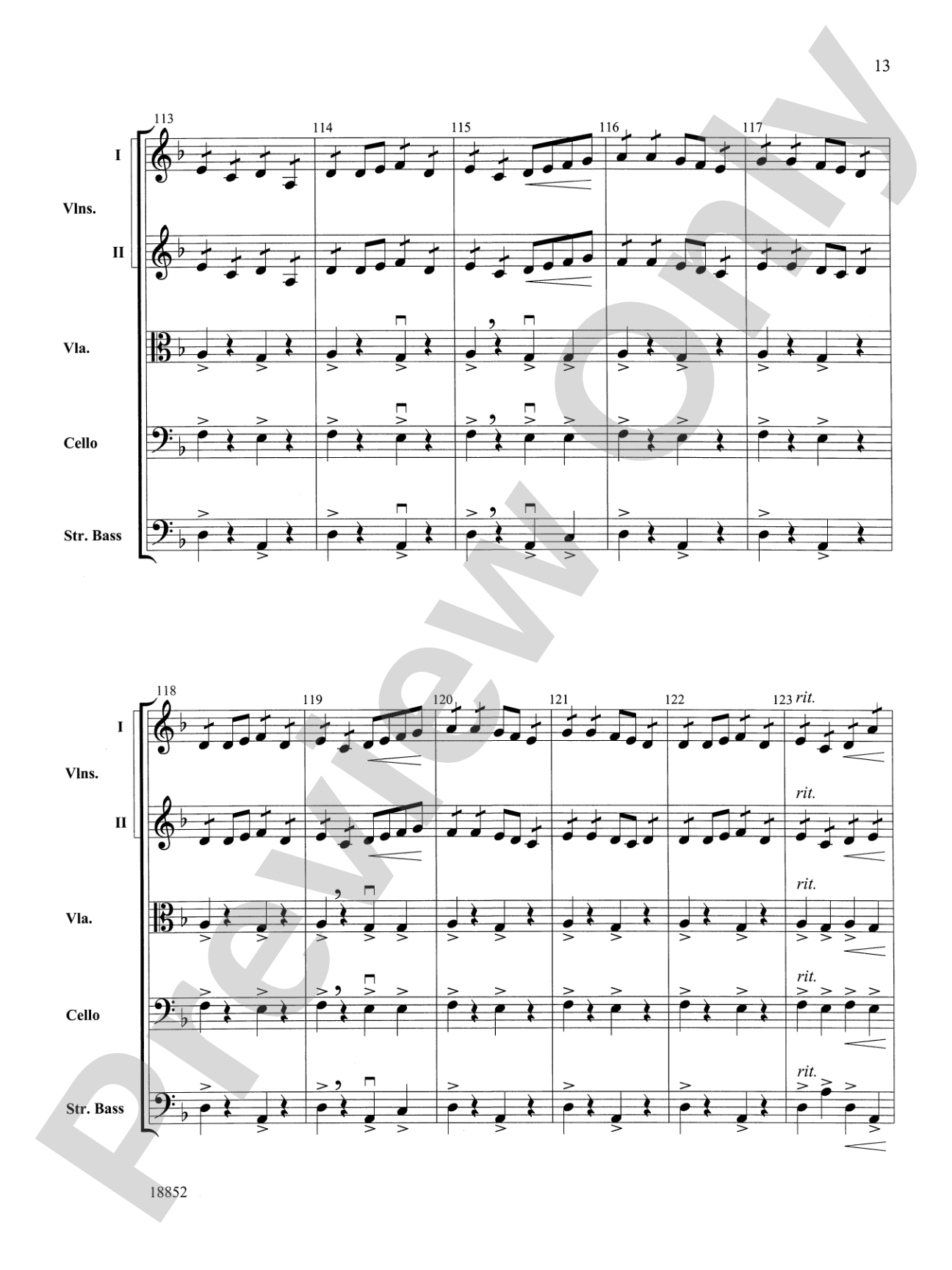Hickory Variations: String Orchestra Conductor Score & Parts