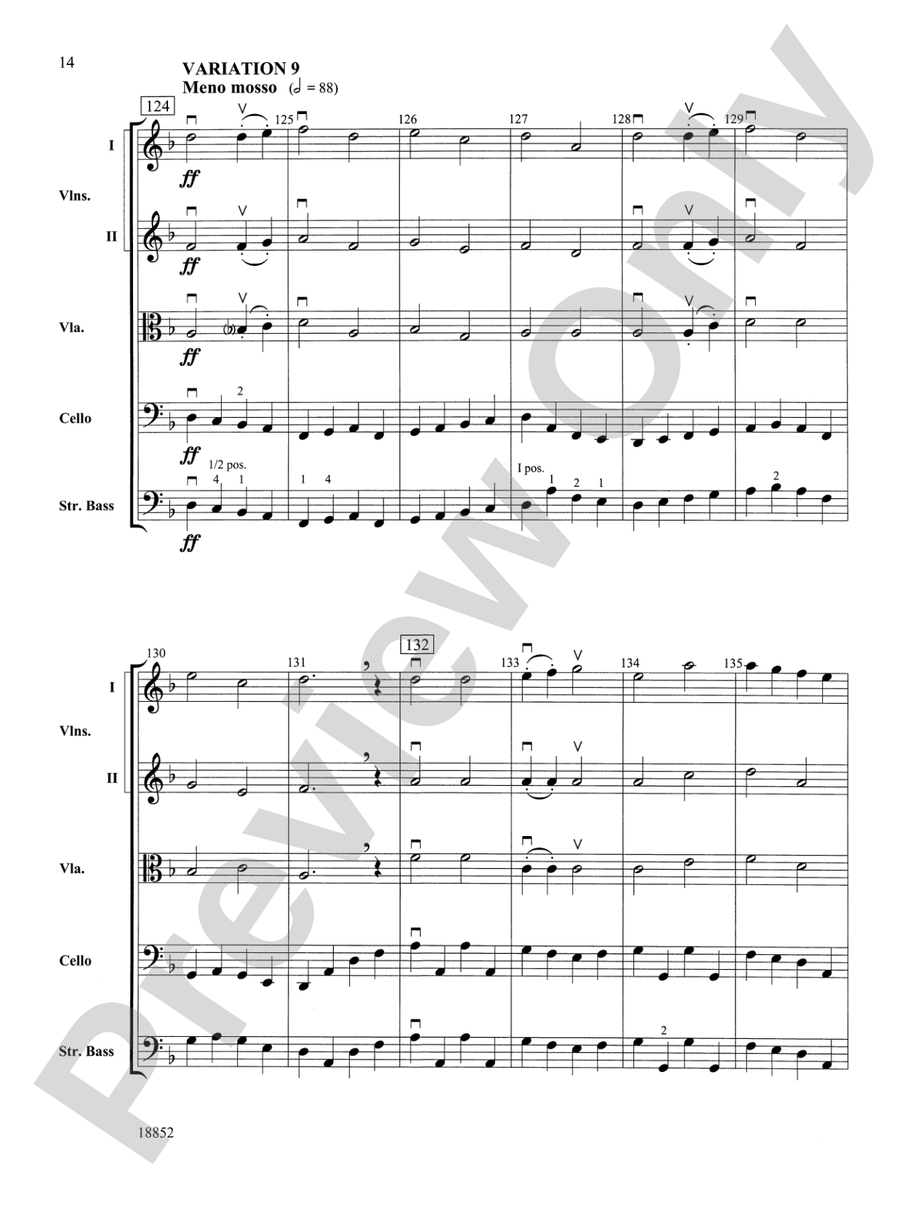 Hickory Variations: String Orchestra Conductor Score & Parts