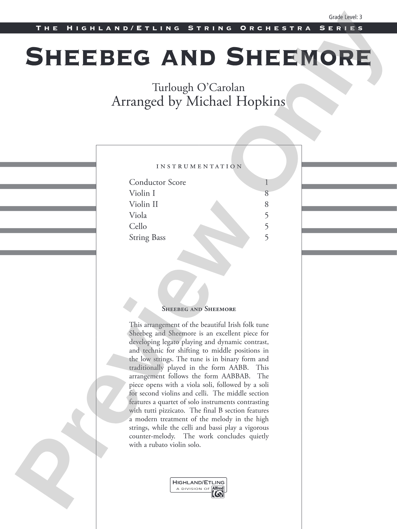 Sheebeg and Sheemore: String Orchestra Conductor Score & Parts