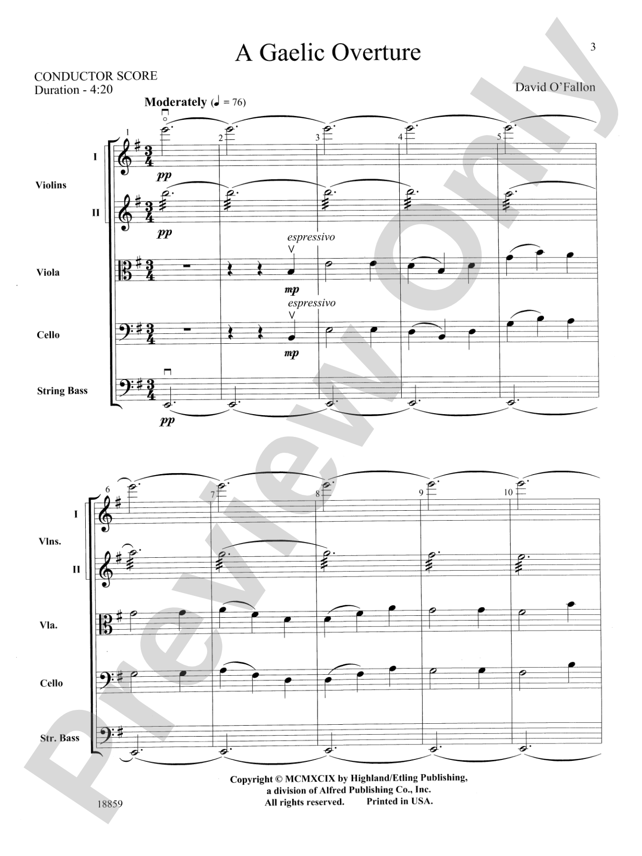 A Gaelic Overture: String Orchestra Conductor Score & Parts