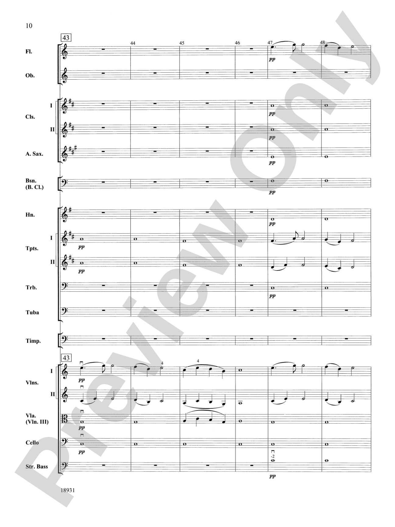 Largo from Symphony No. 9, "New World": Full Orchestra Conductor Score & Parts