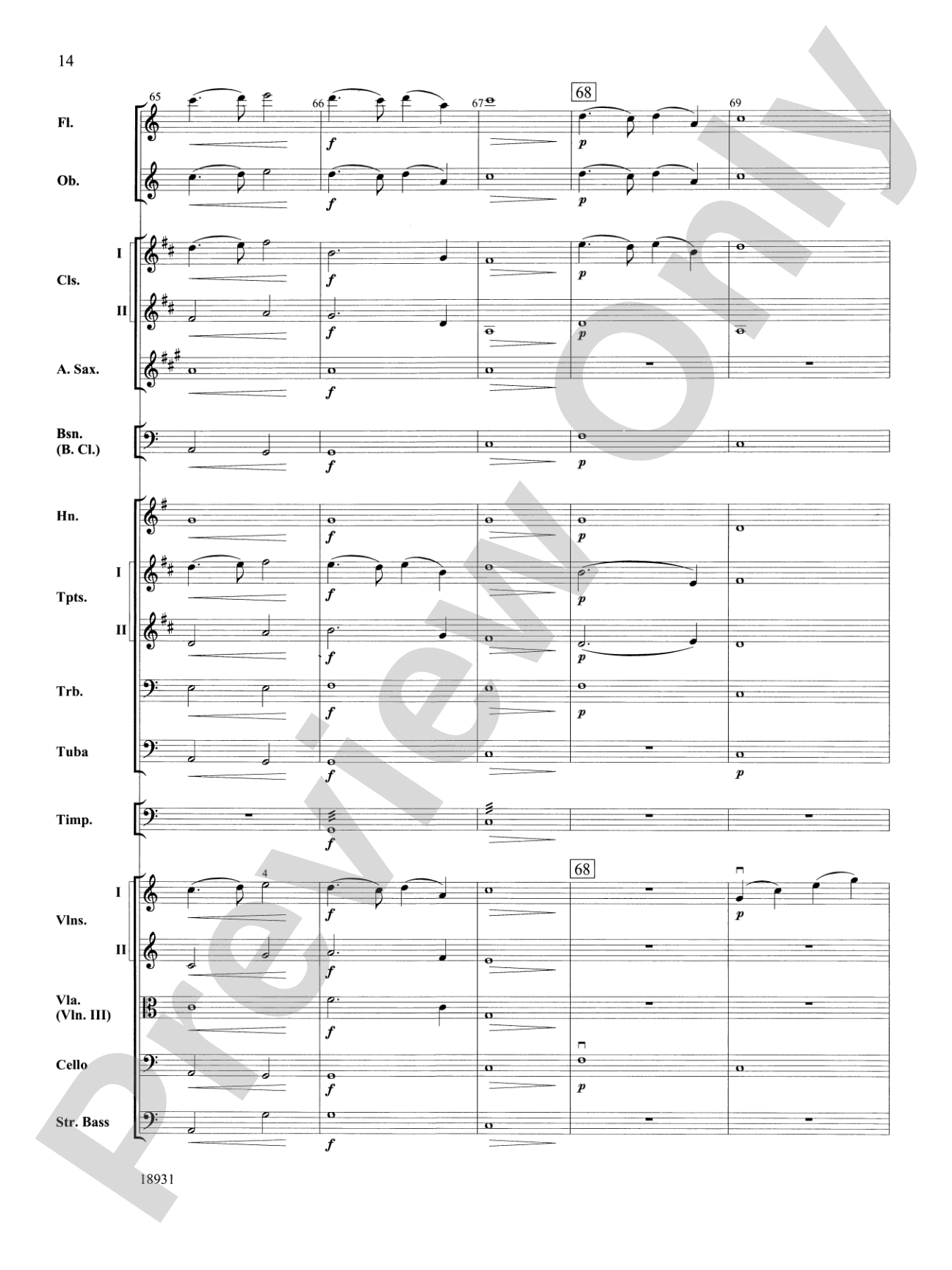 Largo from Symphony No. 9, "New World": Full Orchestra Conductor Score & Parts