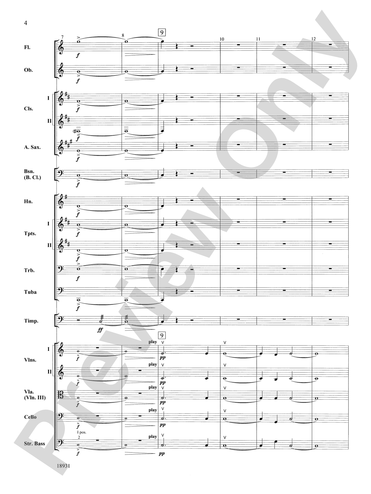 Largo from Symphony No. 9, "New World": Full Orchestra Conductor Score & Parts