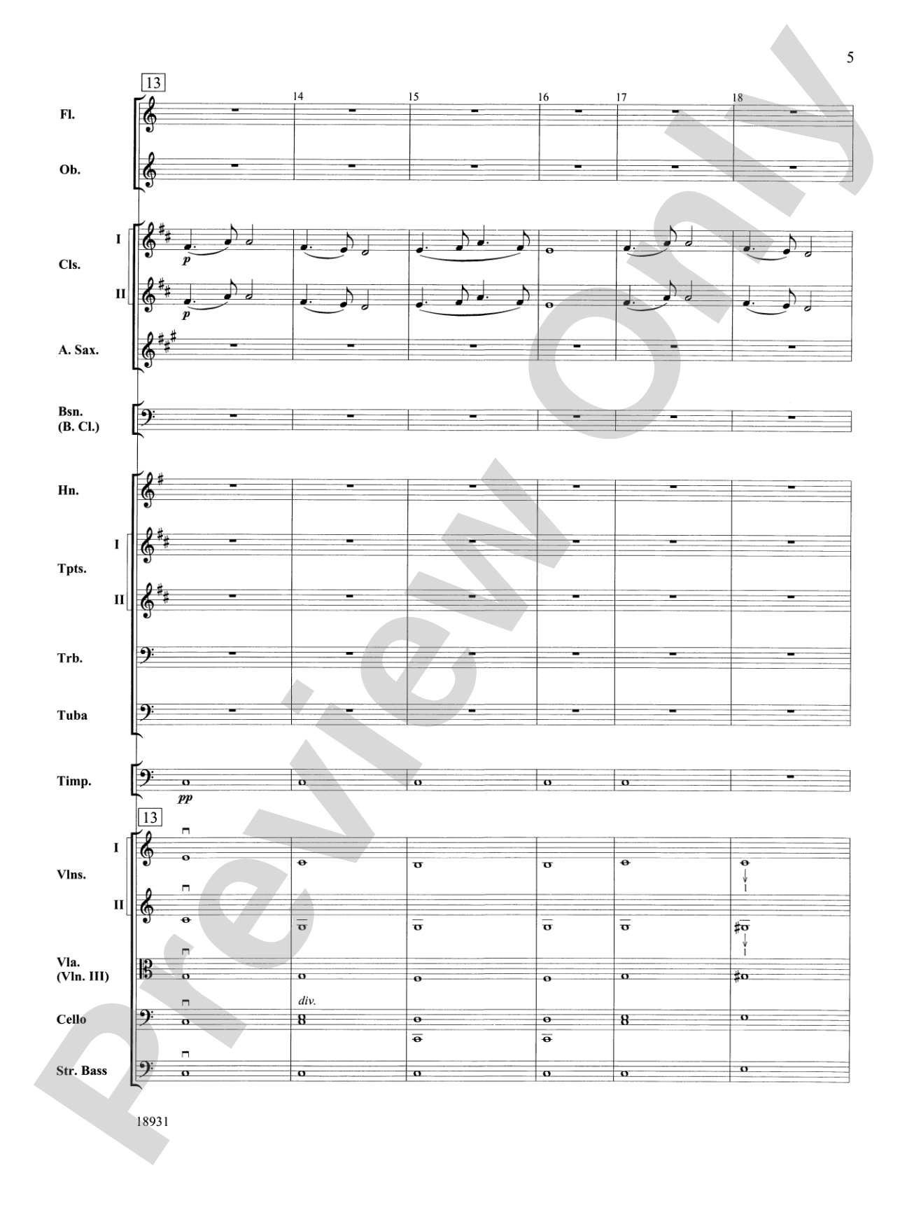 Largo from Symphony No. 9, "New World": Full Orchestra Conductor Score & Parts