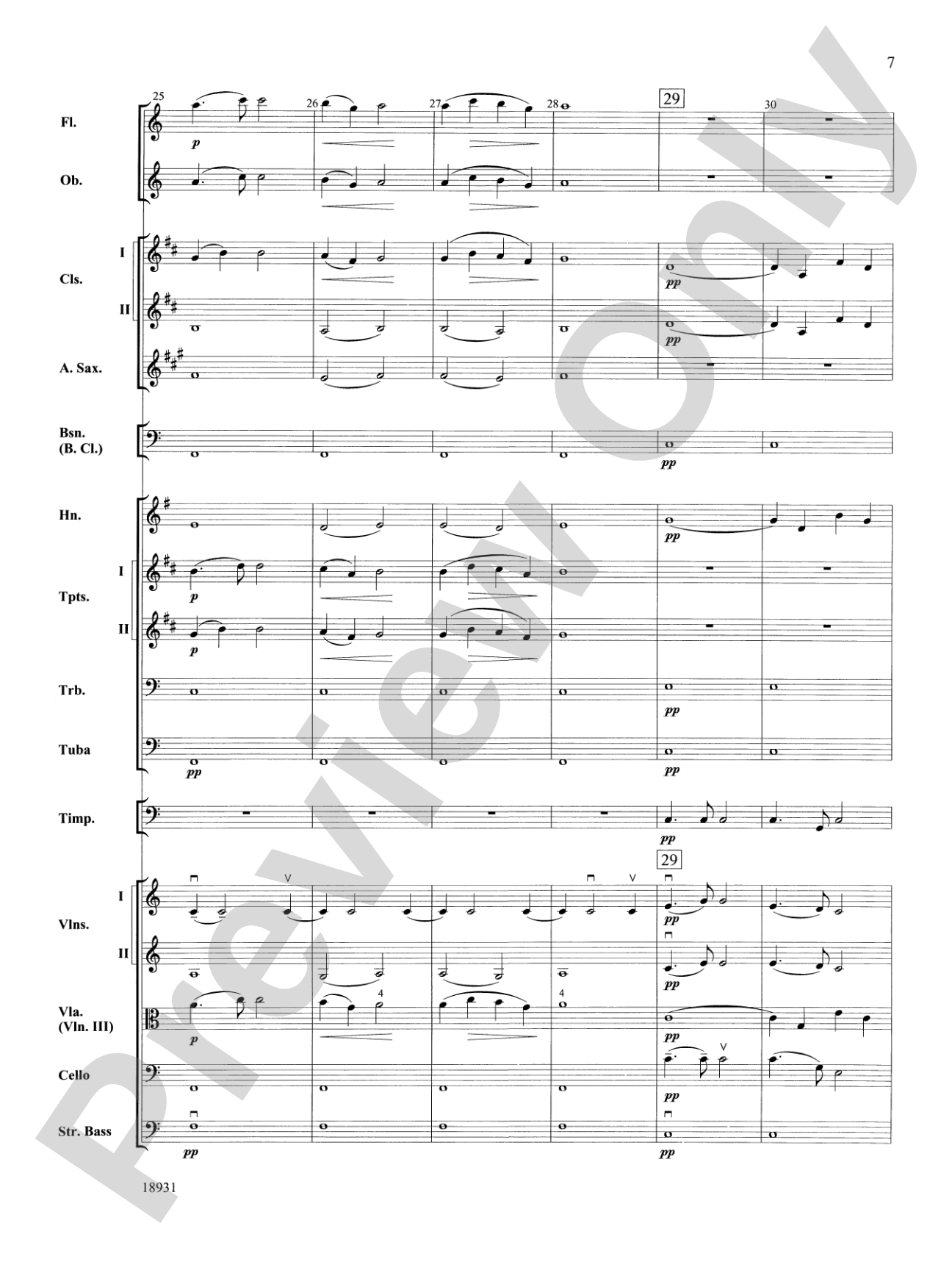 Largo from Symphony No. 9, "New World": Full Orchestra Conductor Score & Parts