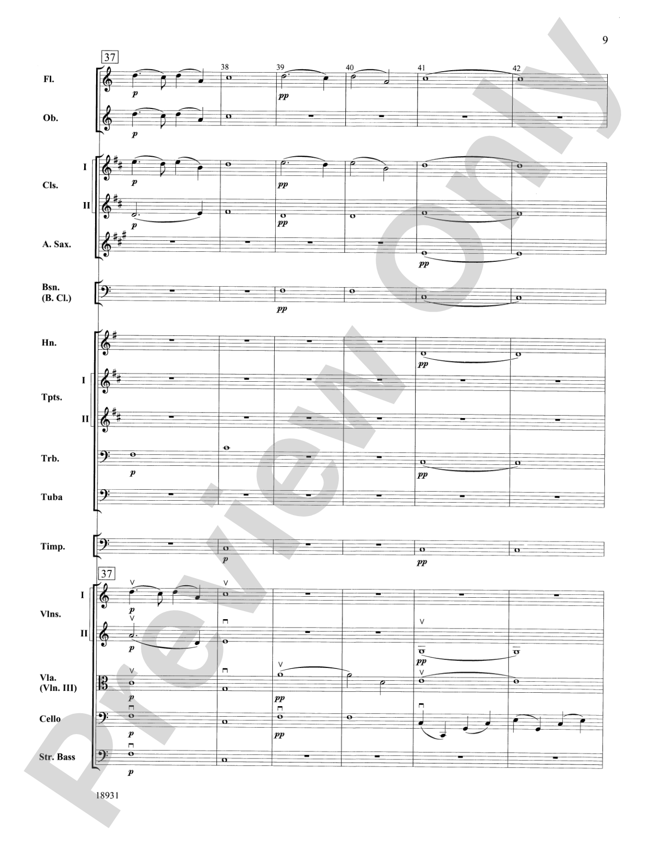 Largo from Symphony No. 9, "New World": Full Orchestra Conductor Score & Parts