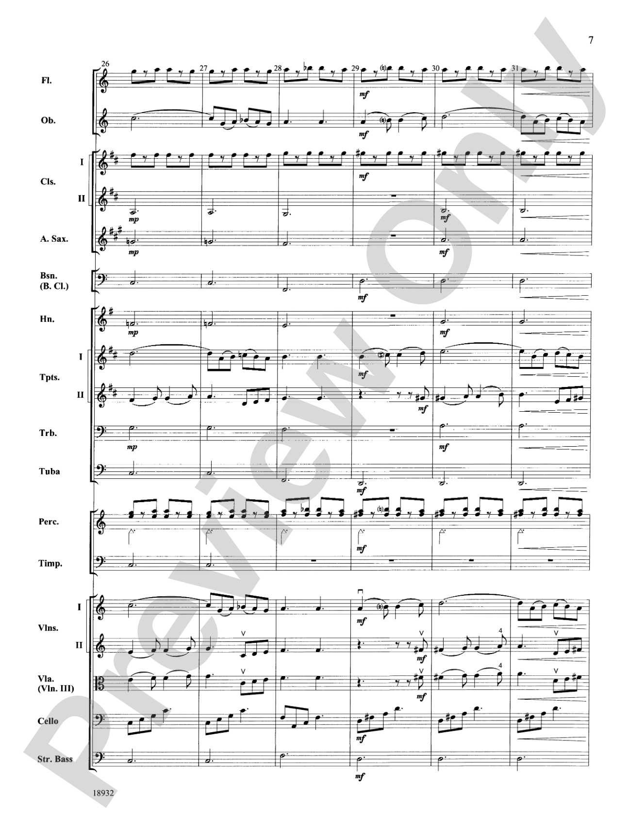 Barcarolle from "The Tales of Hoffman": Full Orchestra Conductor Score & Parts