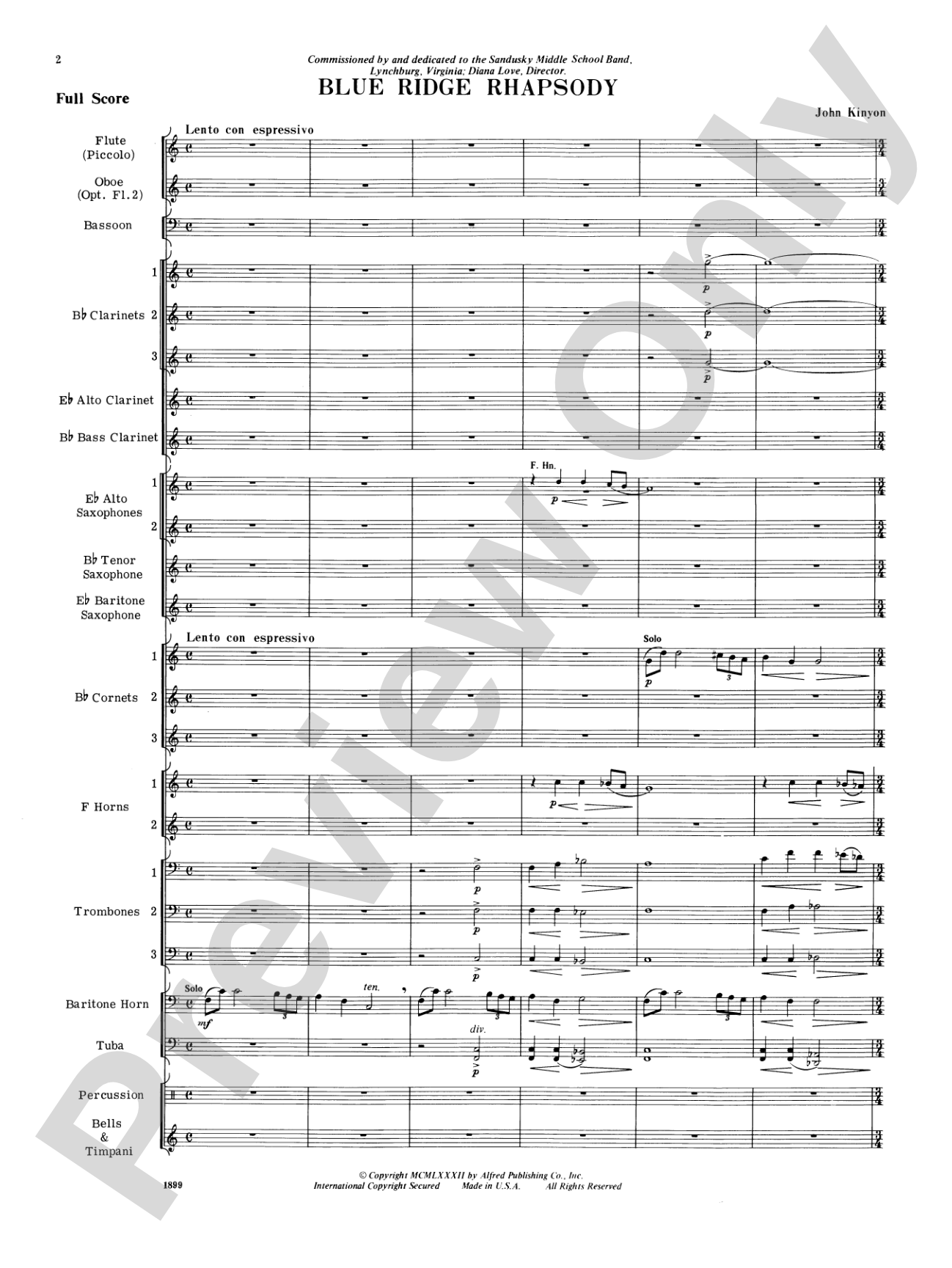 Blue Ridge Rhapsody: Concert Band Conductor Score & Parts