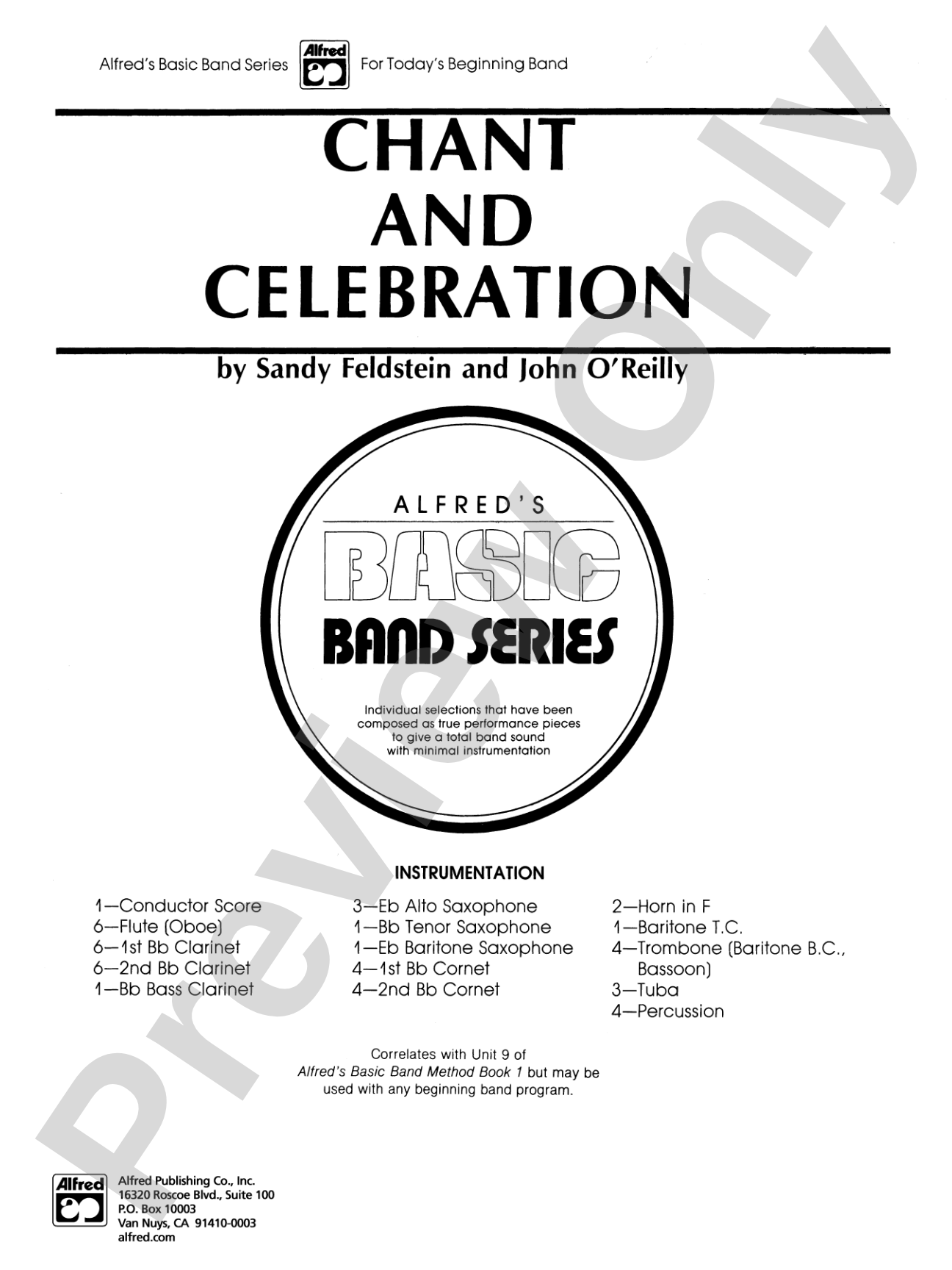 Chant and Celebration: Concert Band Conductor Score & Parts