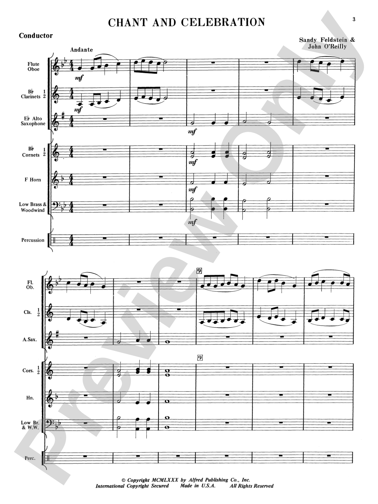 Chant and Celebration: Concert Band Conductor Score & Parts