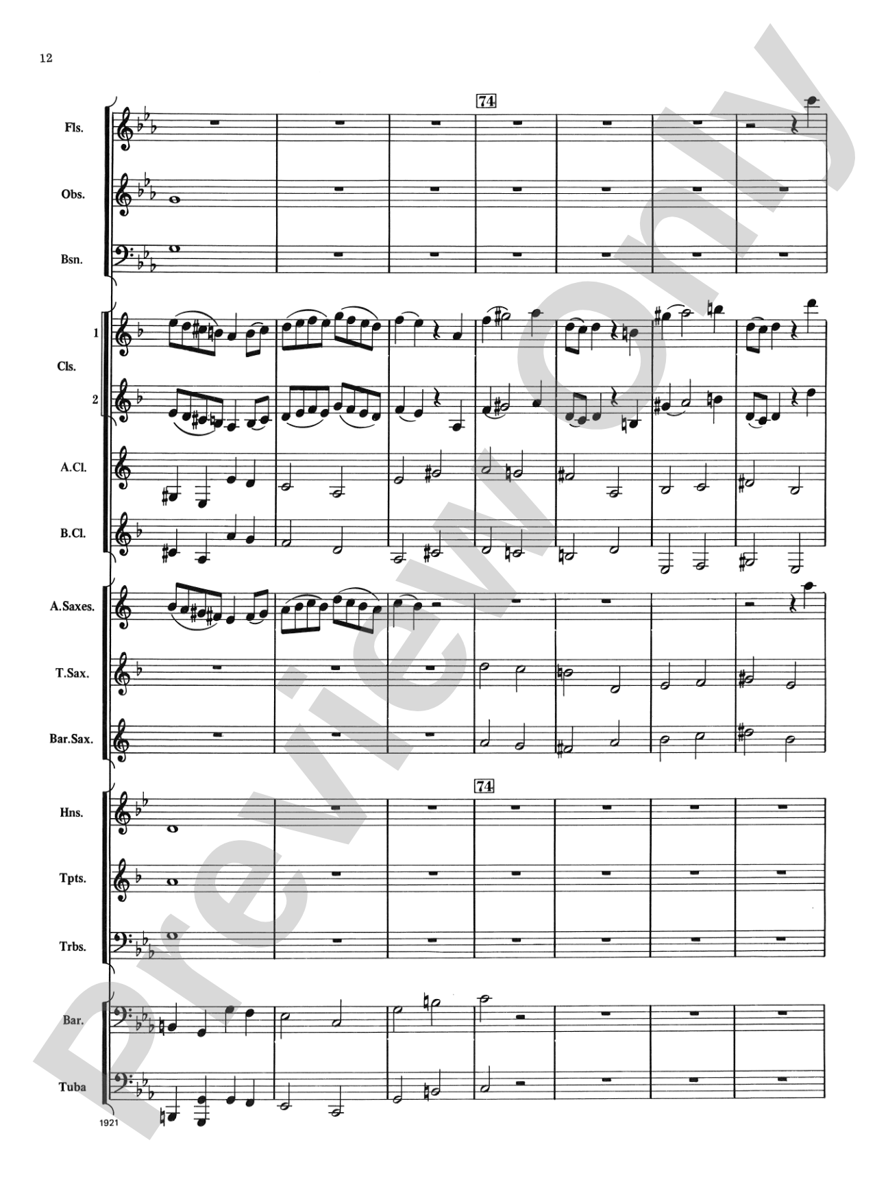 Chorale Prelude in E-Flat: Concert Band Conductor Score & Parts