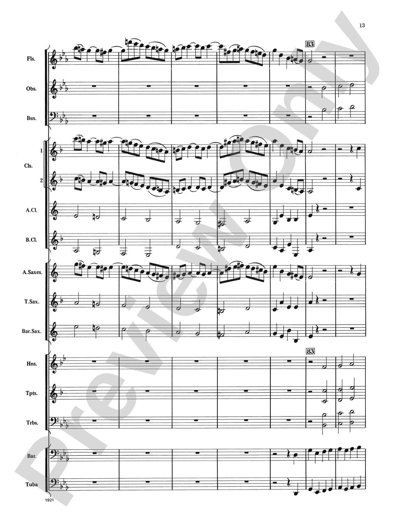 Chorale Prelude in E-Flat: Concert Band Conductor Score & Parts