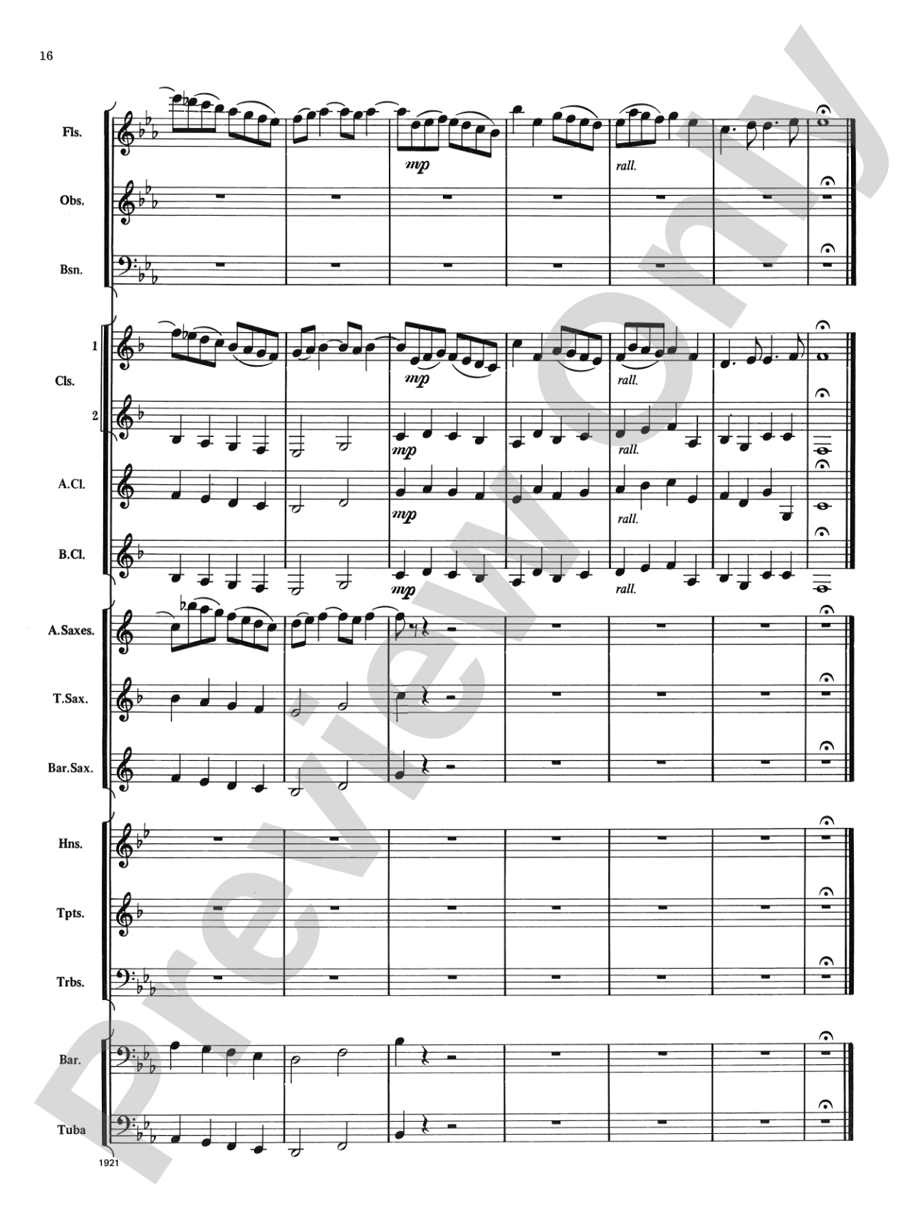 Chorale Prelude in E-Flat: Concert Band Conductor Score & Parts