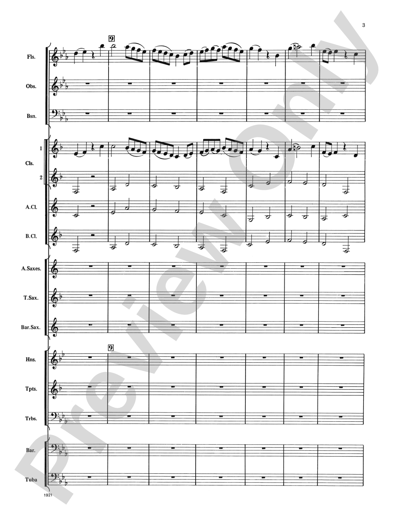 Chorale Prelude in E-Flat: Concert Band Conductor Score & Parts