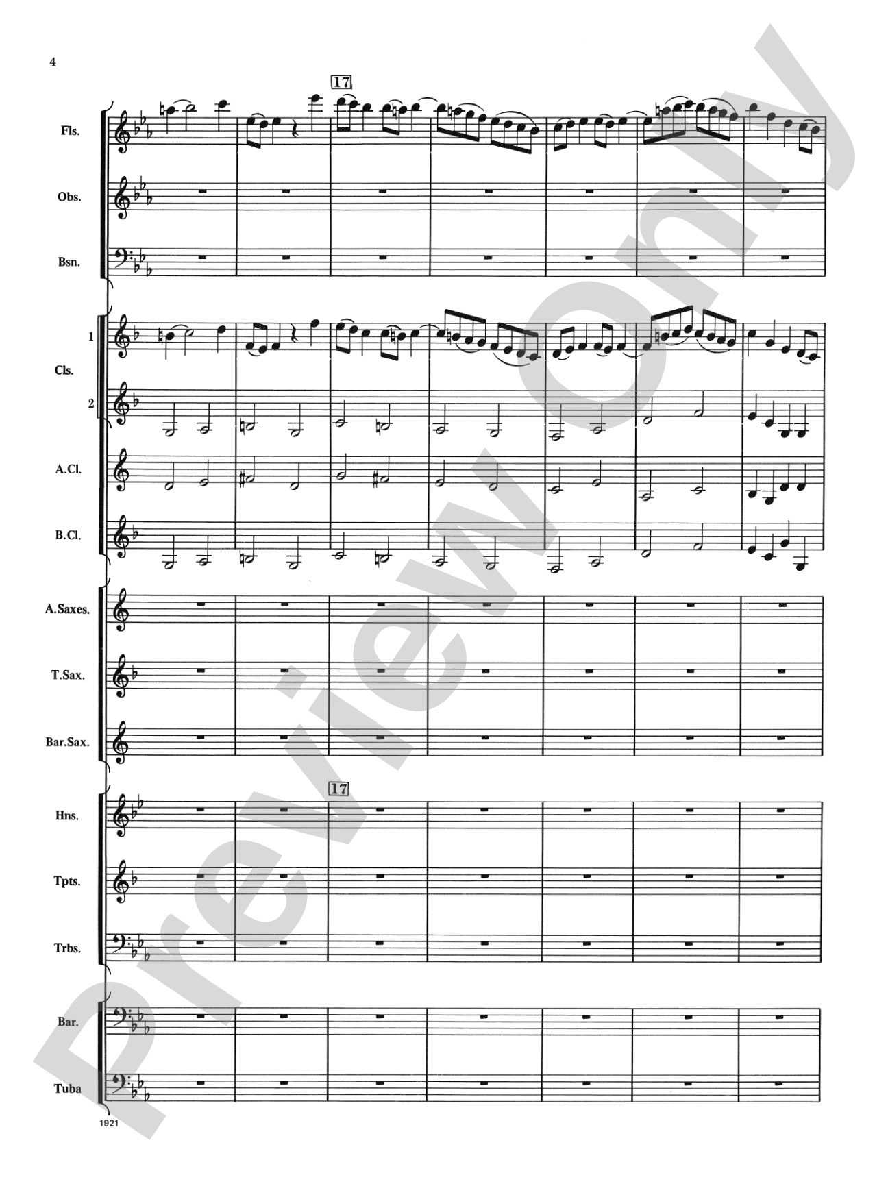 Chorale Prelude in E-Flat: Concert Band Conductor Score & Parts