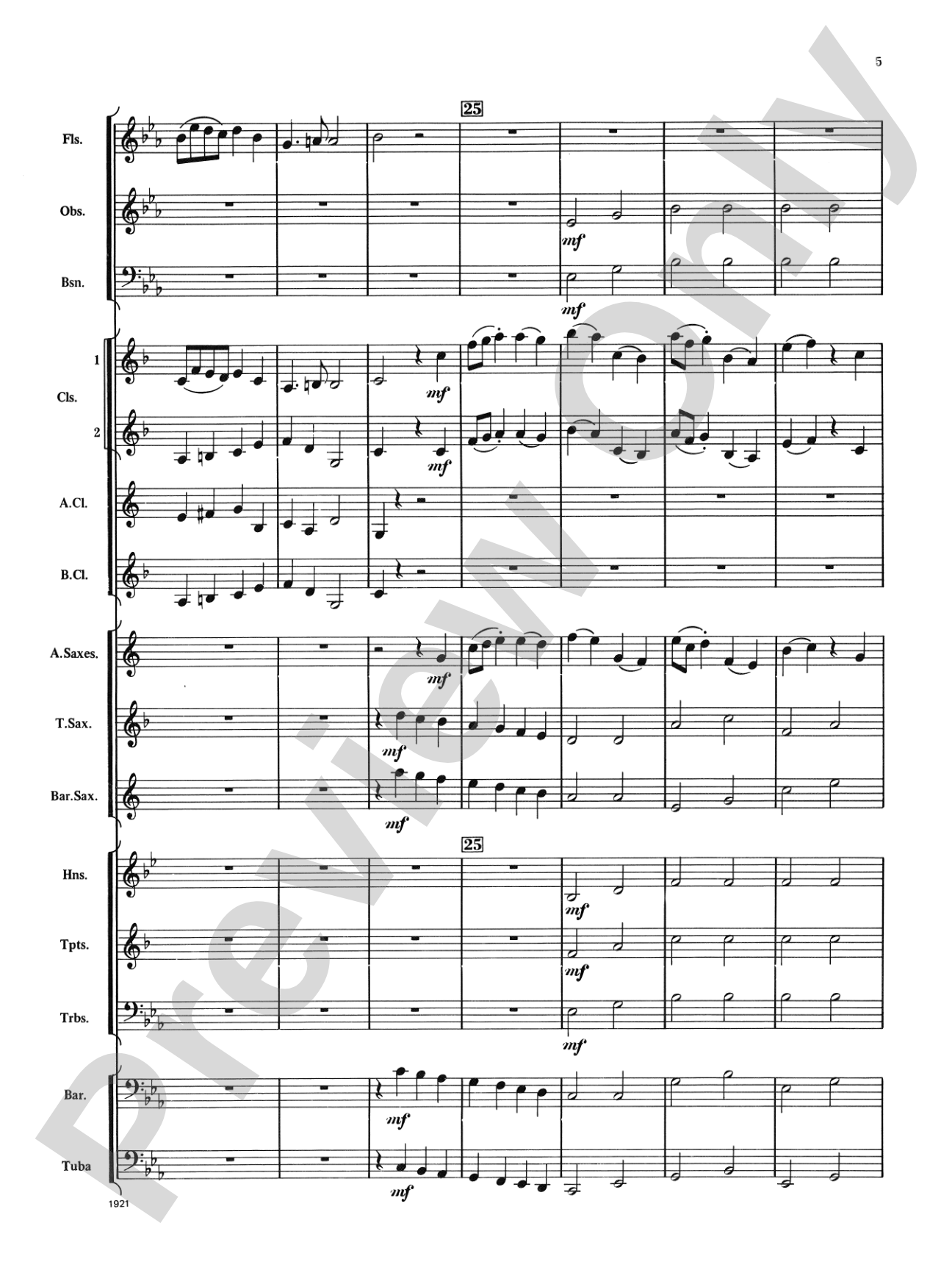 Chorale Prelude in E-Flat: Concert Band Conductor Score & Parts