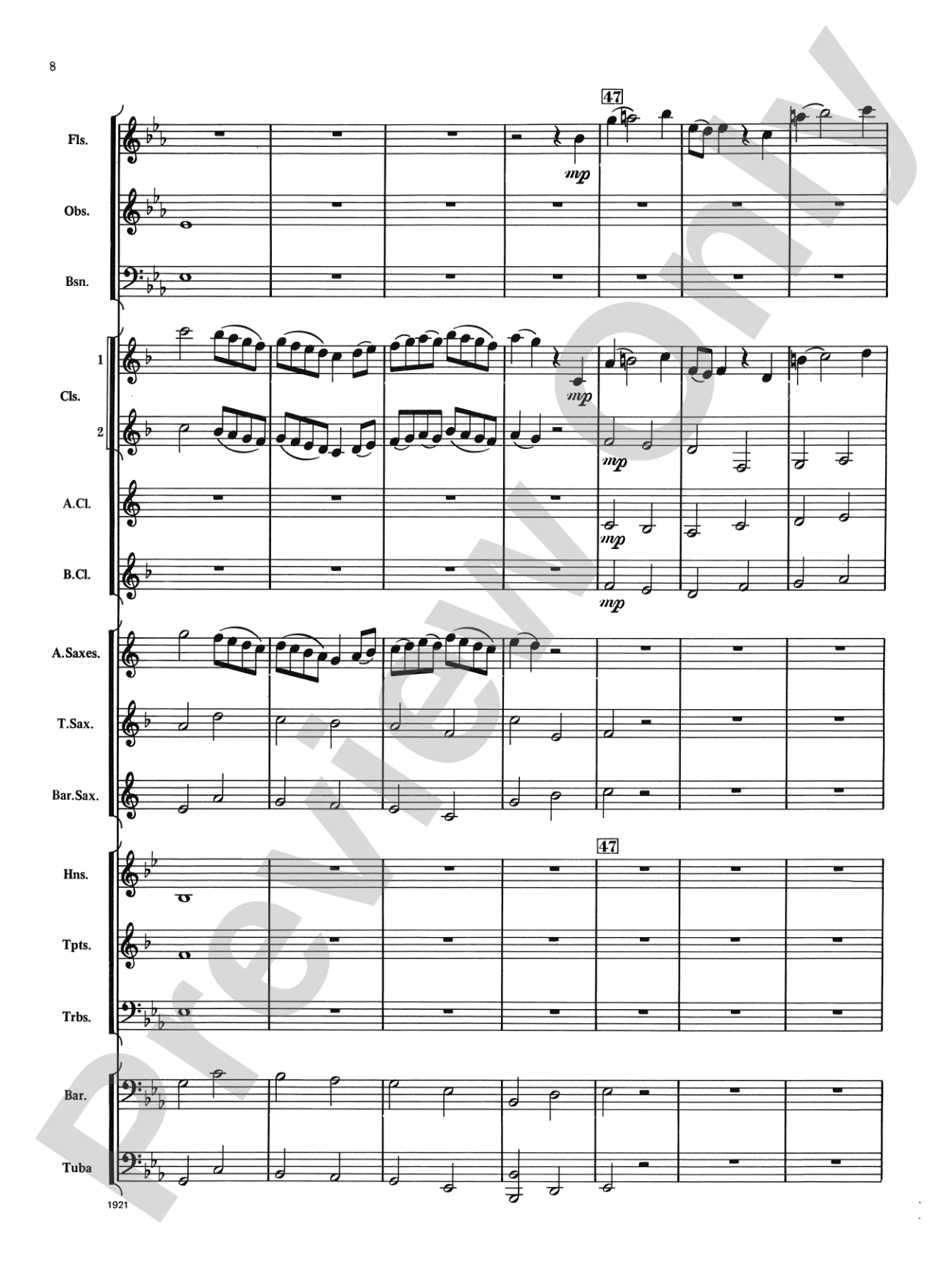 Chorale Prelude in E-Flat: Concert Band Conductor Score & Parts