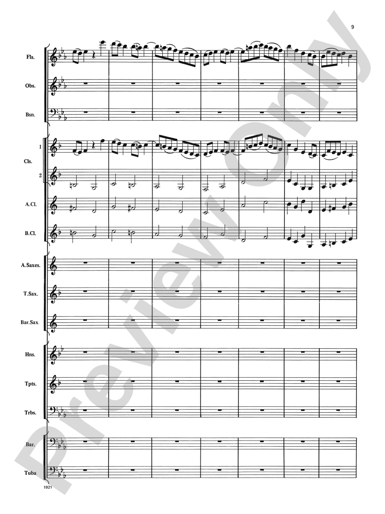 Chorale Prelude in E-Flat: Concert Band Conductor Score & Parts