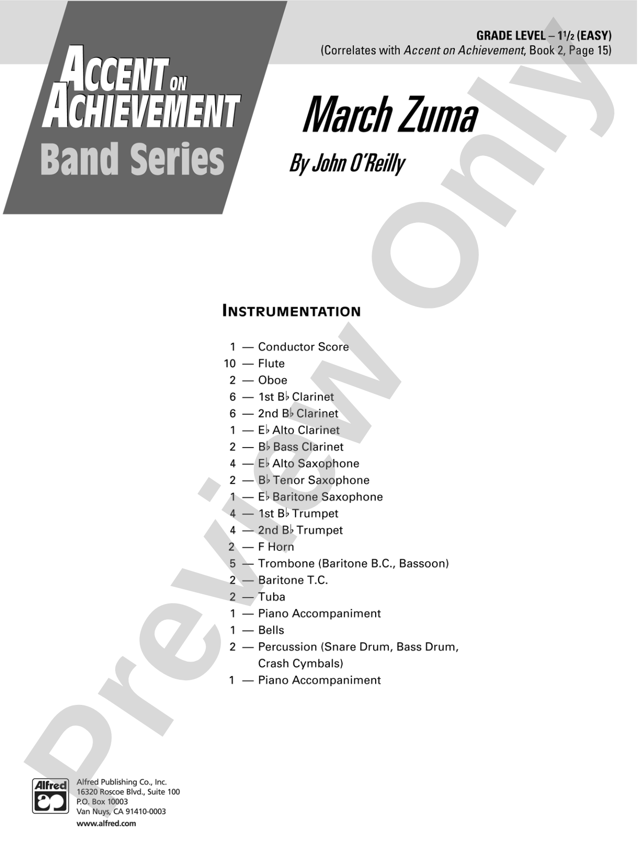 March Zuma: Concert Band Conductor Score & Parts