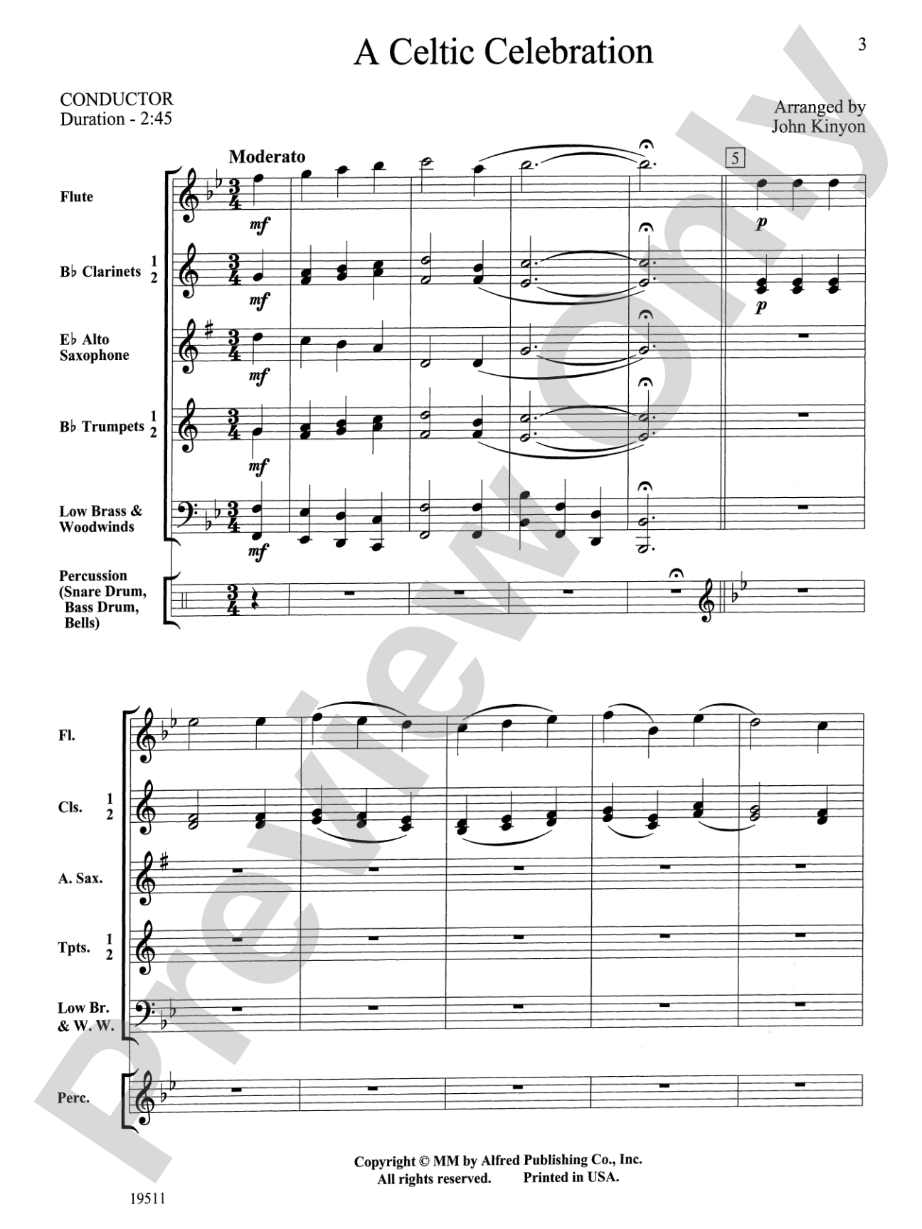 A Celtic Celebration: Concert Band Conductor Score & Parts