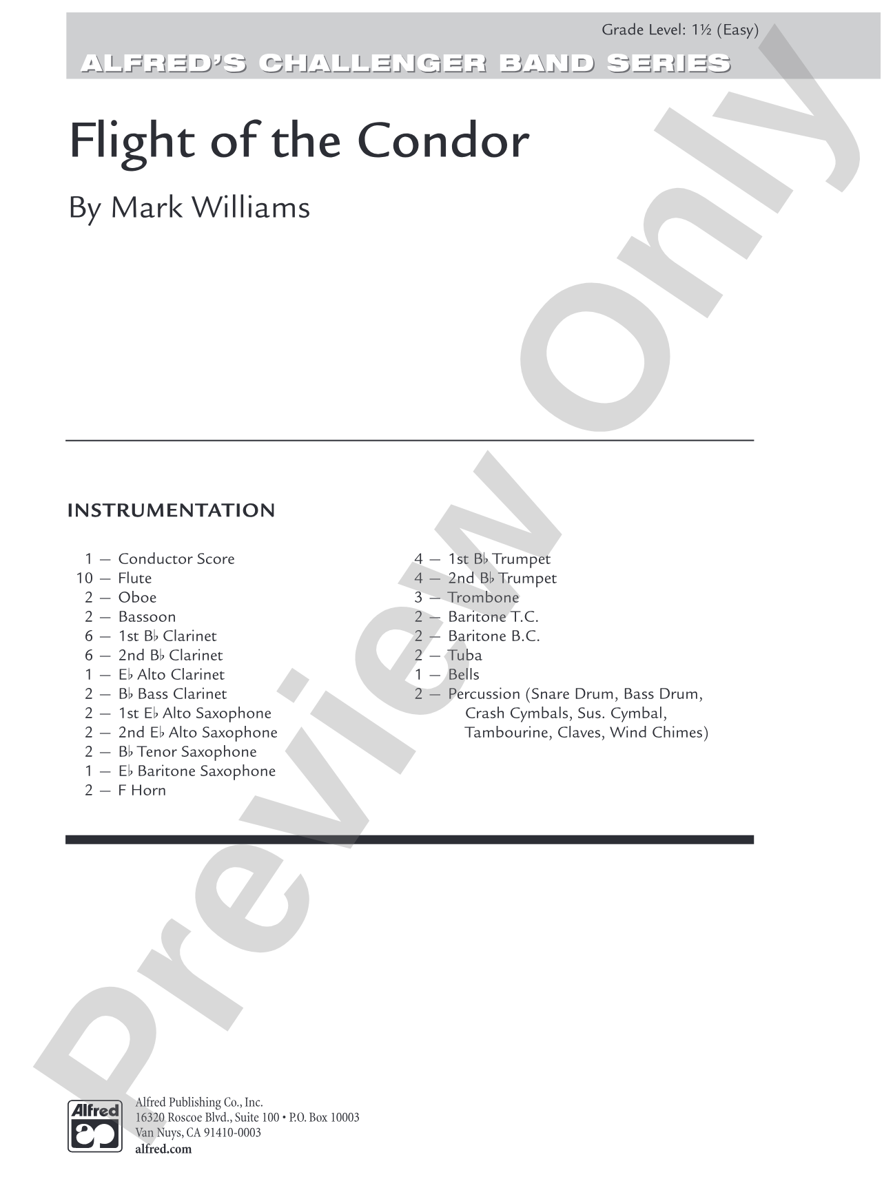 Flight of the Condor: Concert Band Conductor Score & Parts