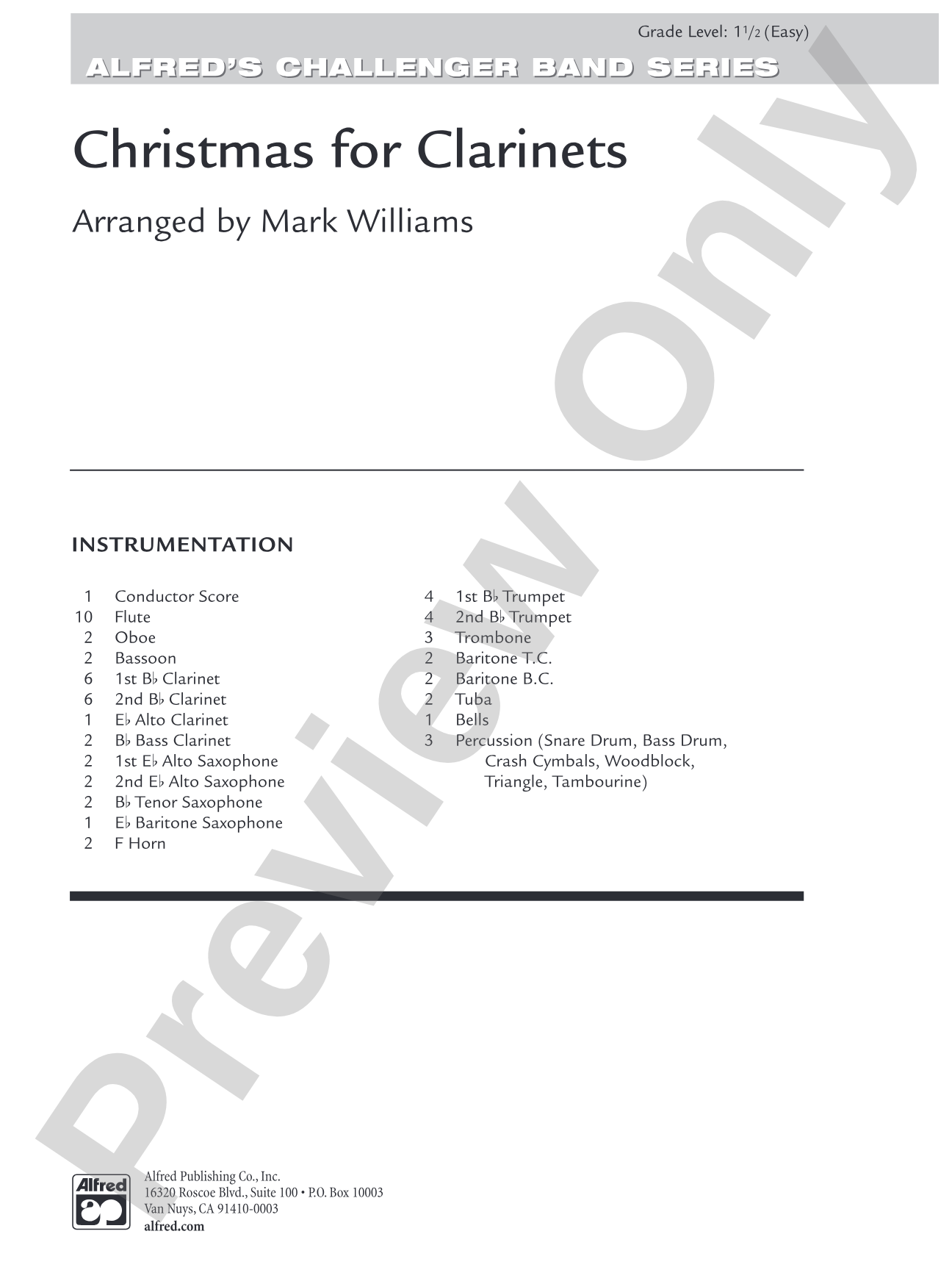 Christmas for Clarinets: Concert Band Conductor Score & Parts