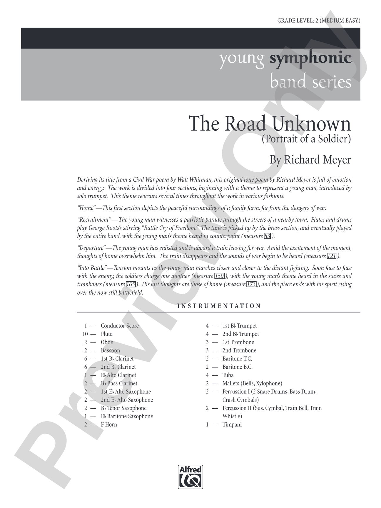 The Road Unknown: Concert Band Conductor Score & Parts