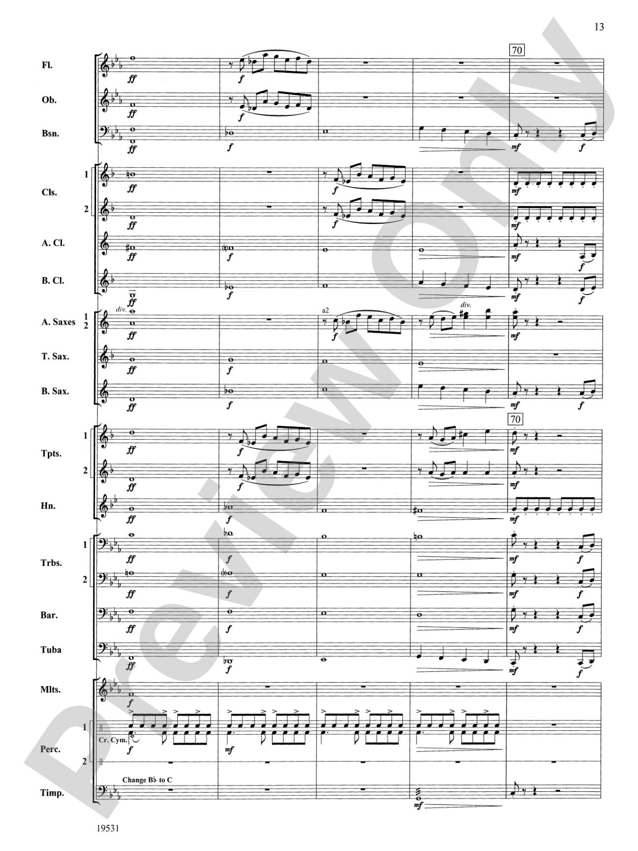 Thus Spoke the Raven: Concert Band Conductor Score & Parts
