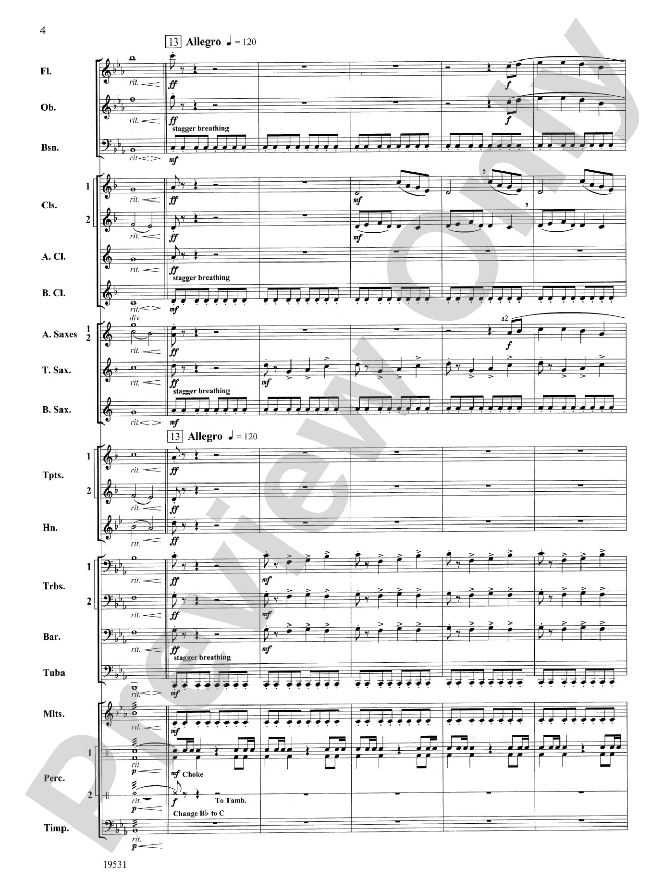 Thus Spoke the Raven: Concert Band Conductor Score & Parts
