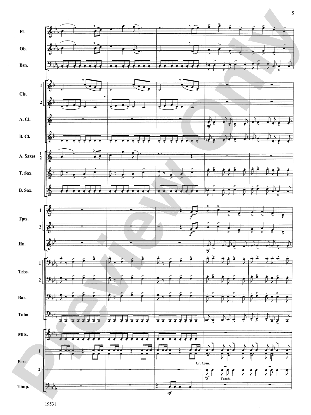 Thus Spoke the Raven: Concert Band Conductor Score & Parts