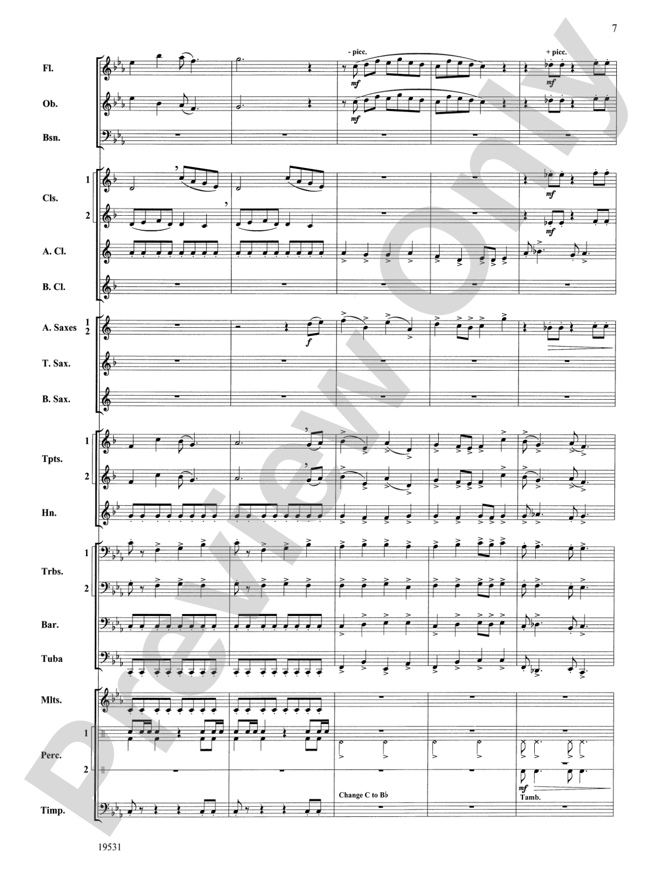 Thus Spoke the Raven: Concert Band Conductor Score & Parts
