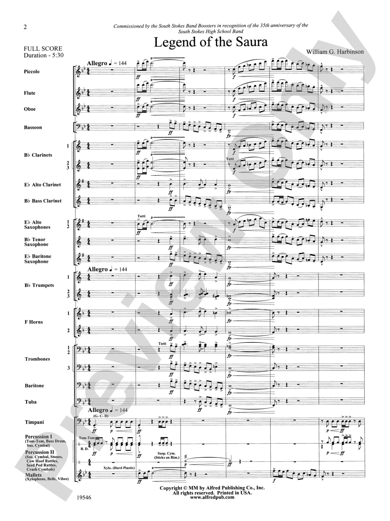 Legend of the Saura: Concert Band Conductor Score & Parts