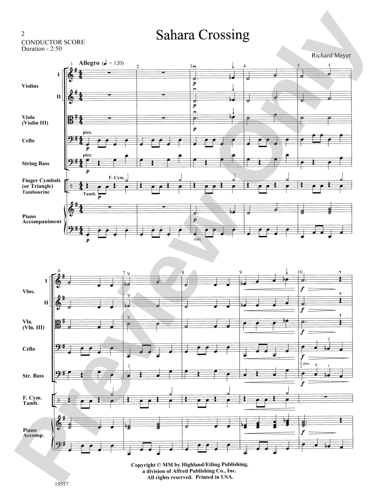 Sahara Crossing: String Orchestra Conductor Score & Parts