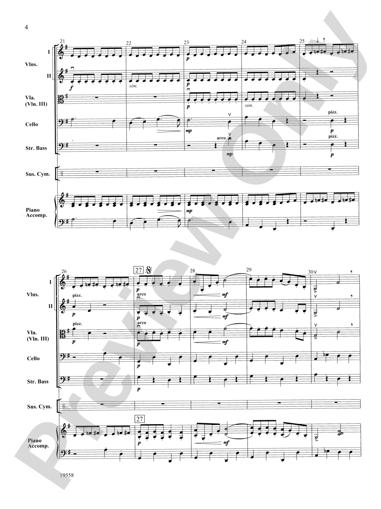 Dance of the Toy Flutes: String Orchestra Conductor Score & Parts