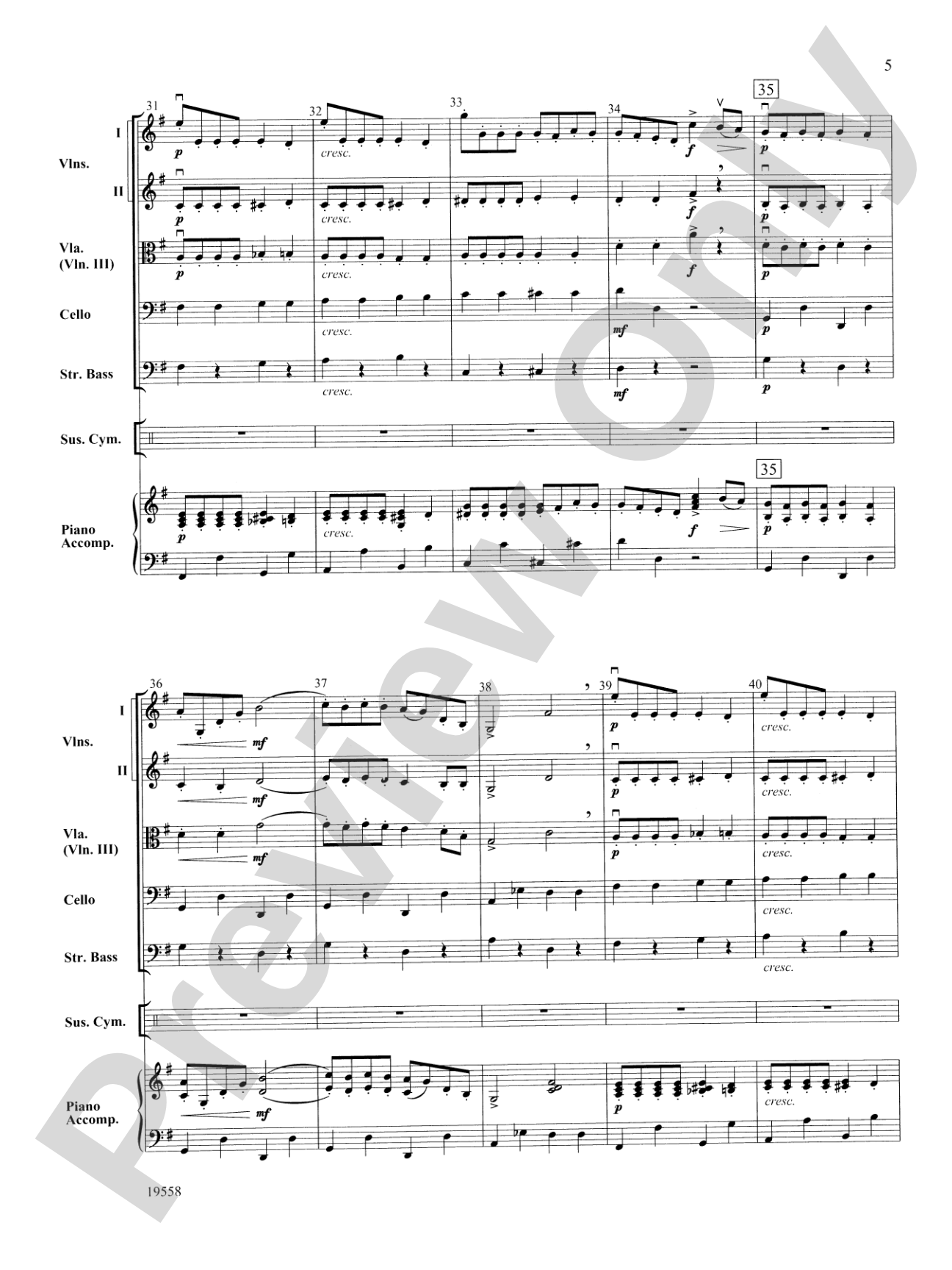 Dance of the Toy Flutes: String Orchestra Conductor Score & Parts