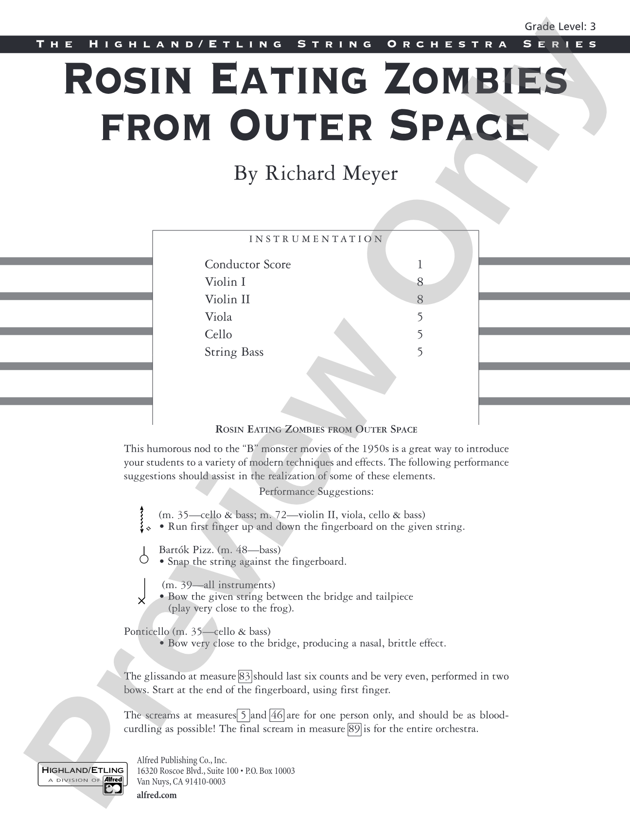 Rosin Eating Zombies from Outer Space: Score