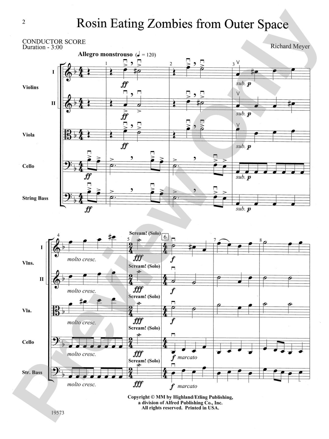 Rosin Eating Zombies from Outer Space: Score