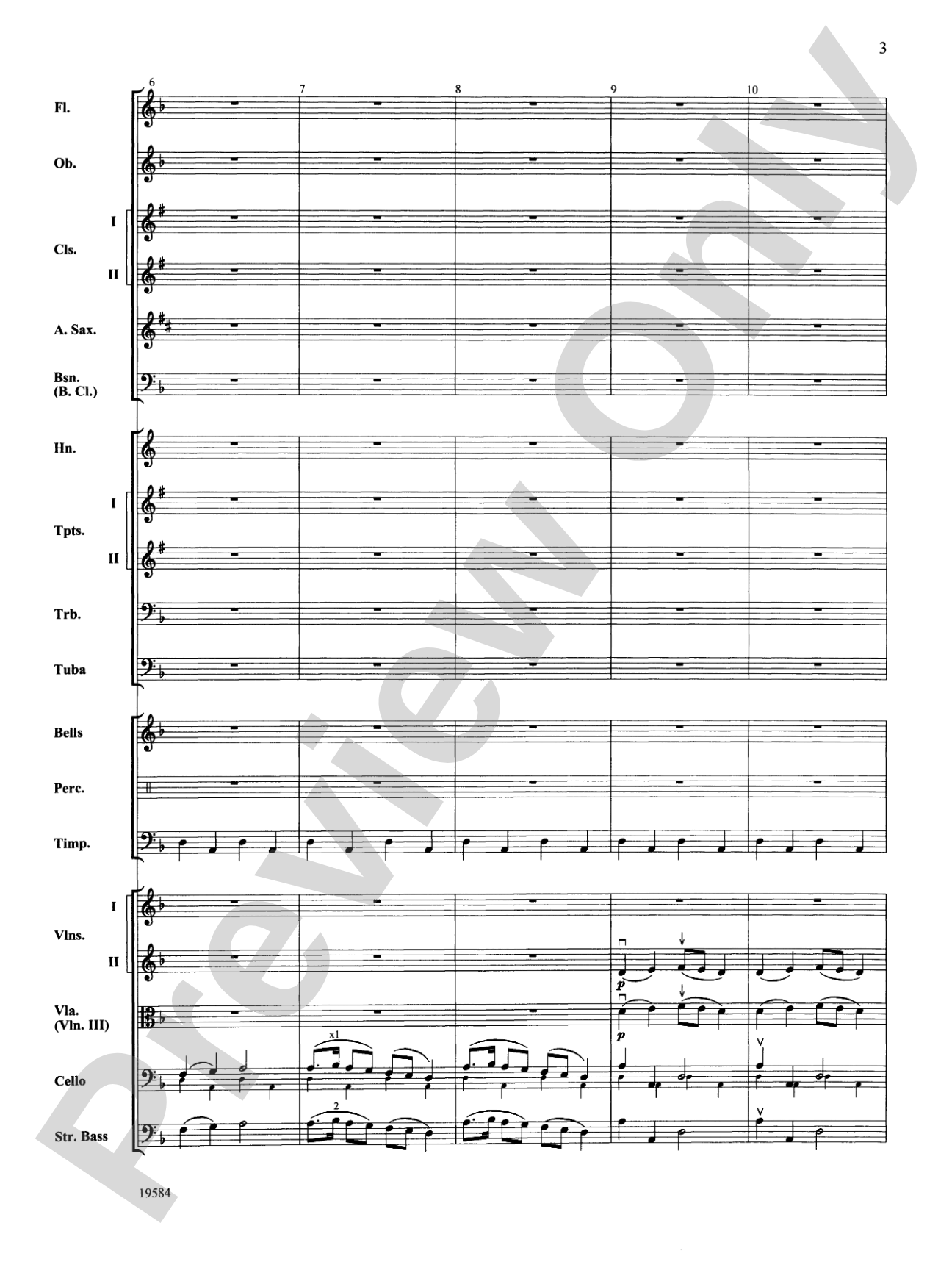 Symphony No. 1, 3rd Movement: Full Orchestra Conductor Score & Parts