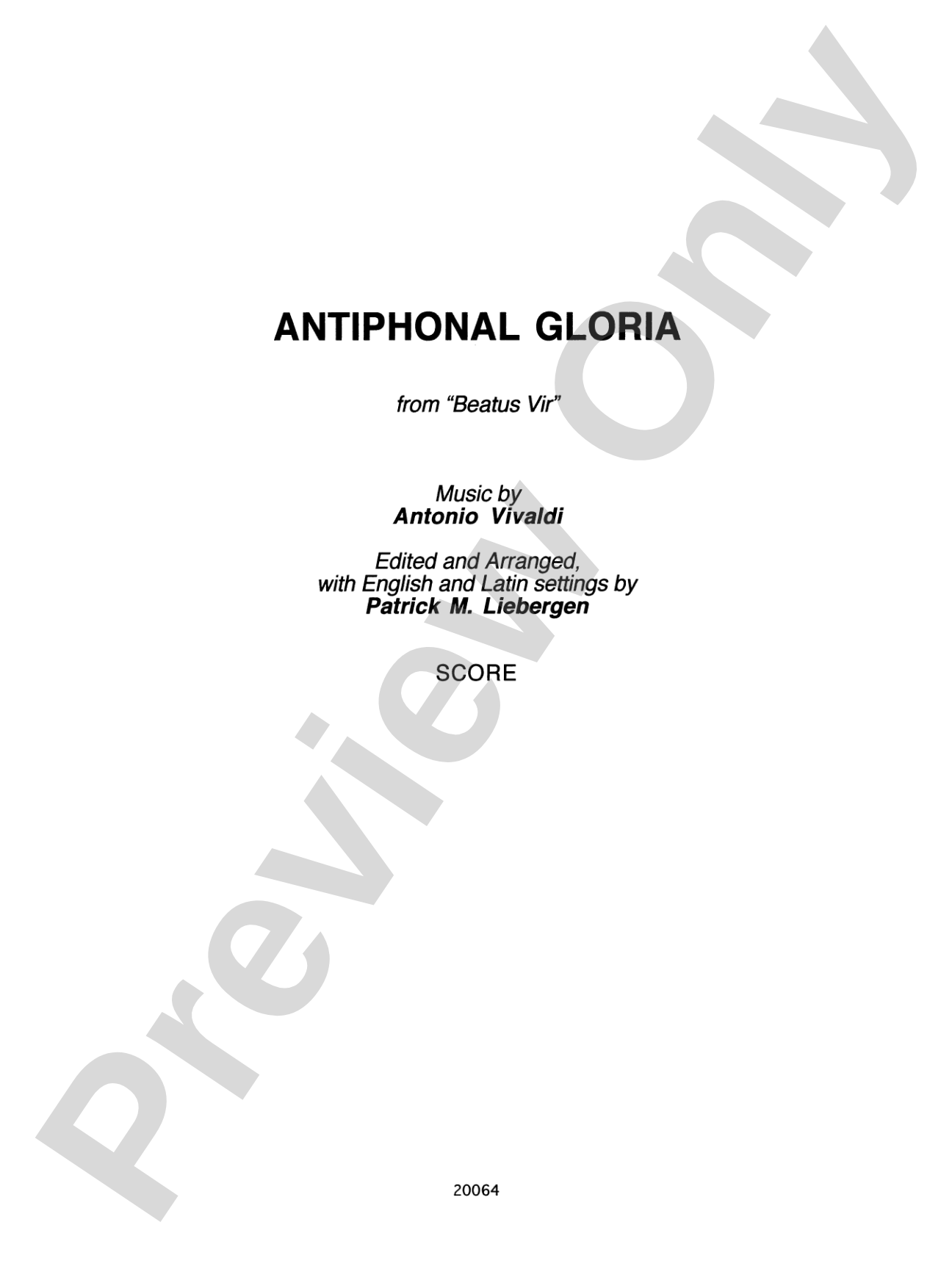 Antiphonal Gloria: Choral SoundPax