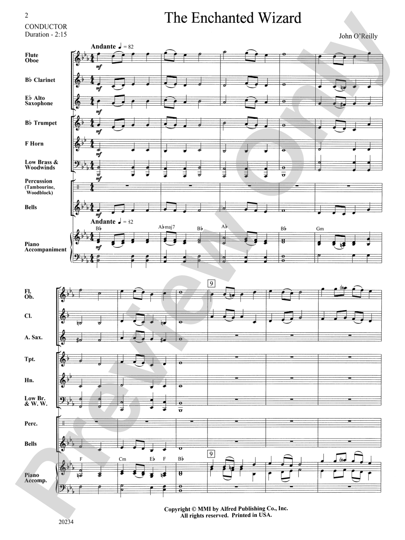 The Enchanted Wizard: Concert Band Conductor Score & Parts