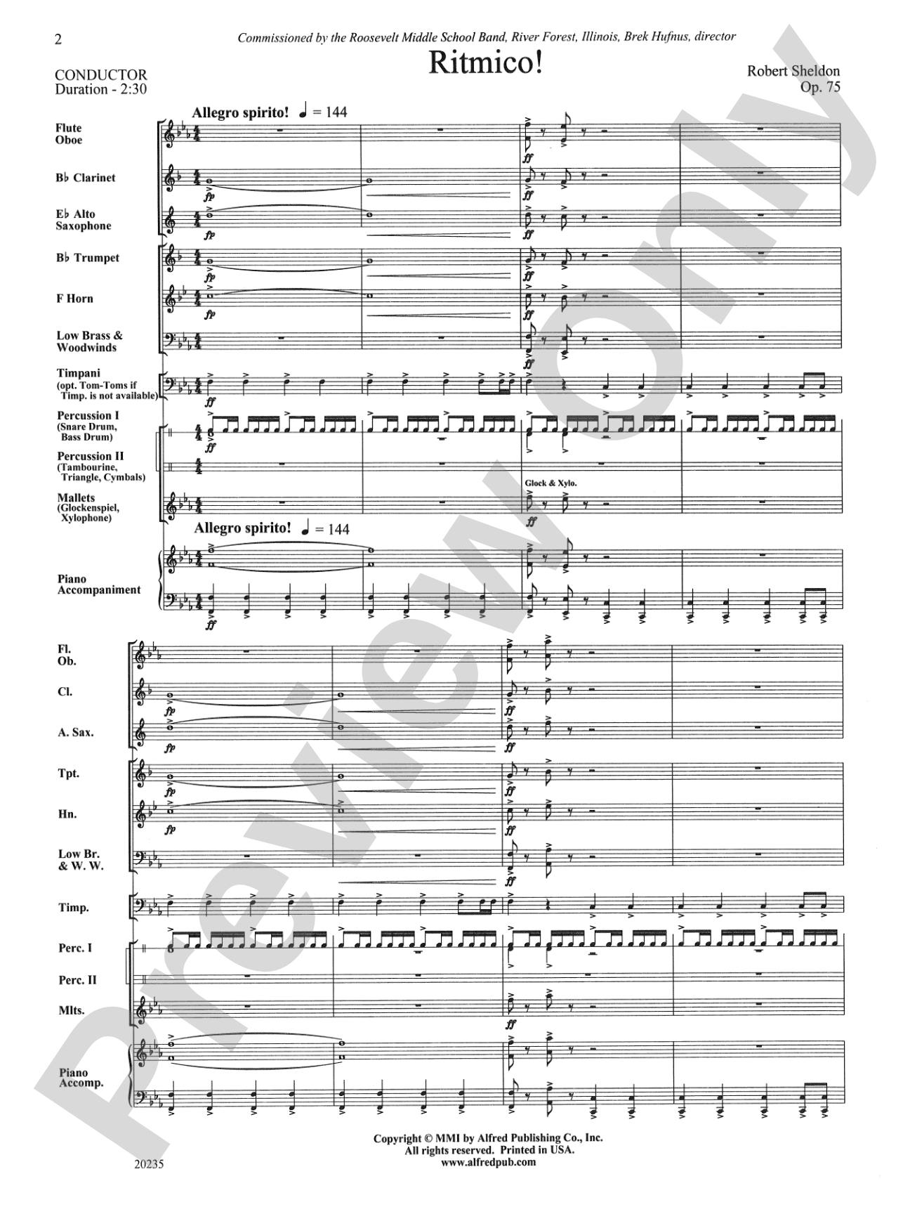 Ritmico!: Concert Band Conductor Score & Parts