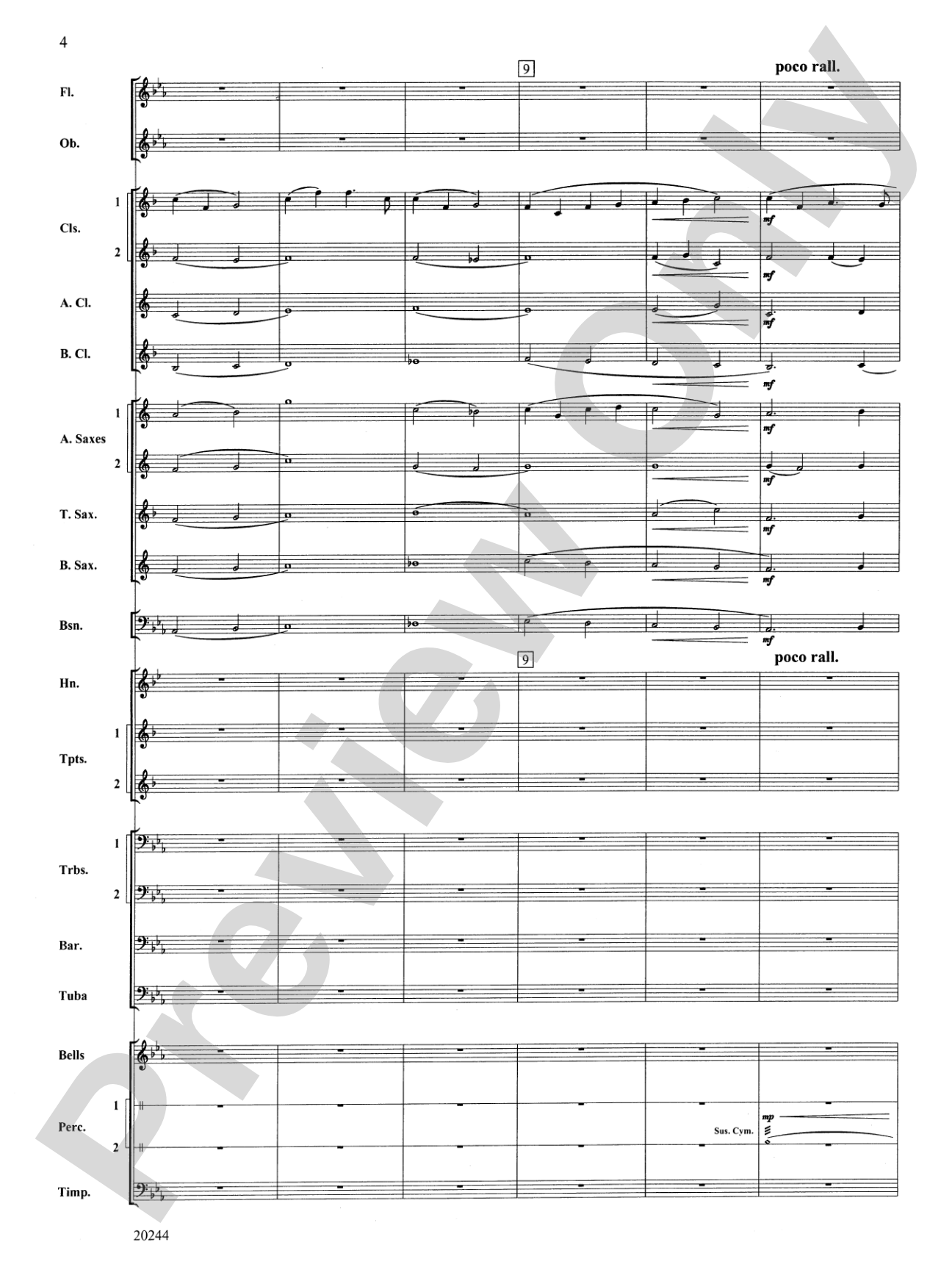 Gently Touch the Sky: Concert Band Conductor Score & Parts