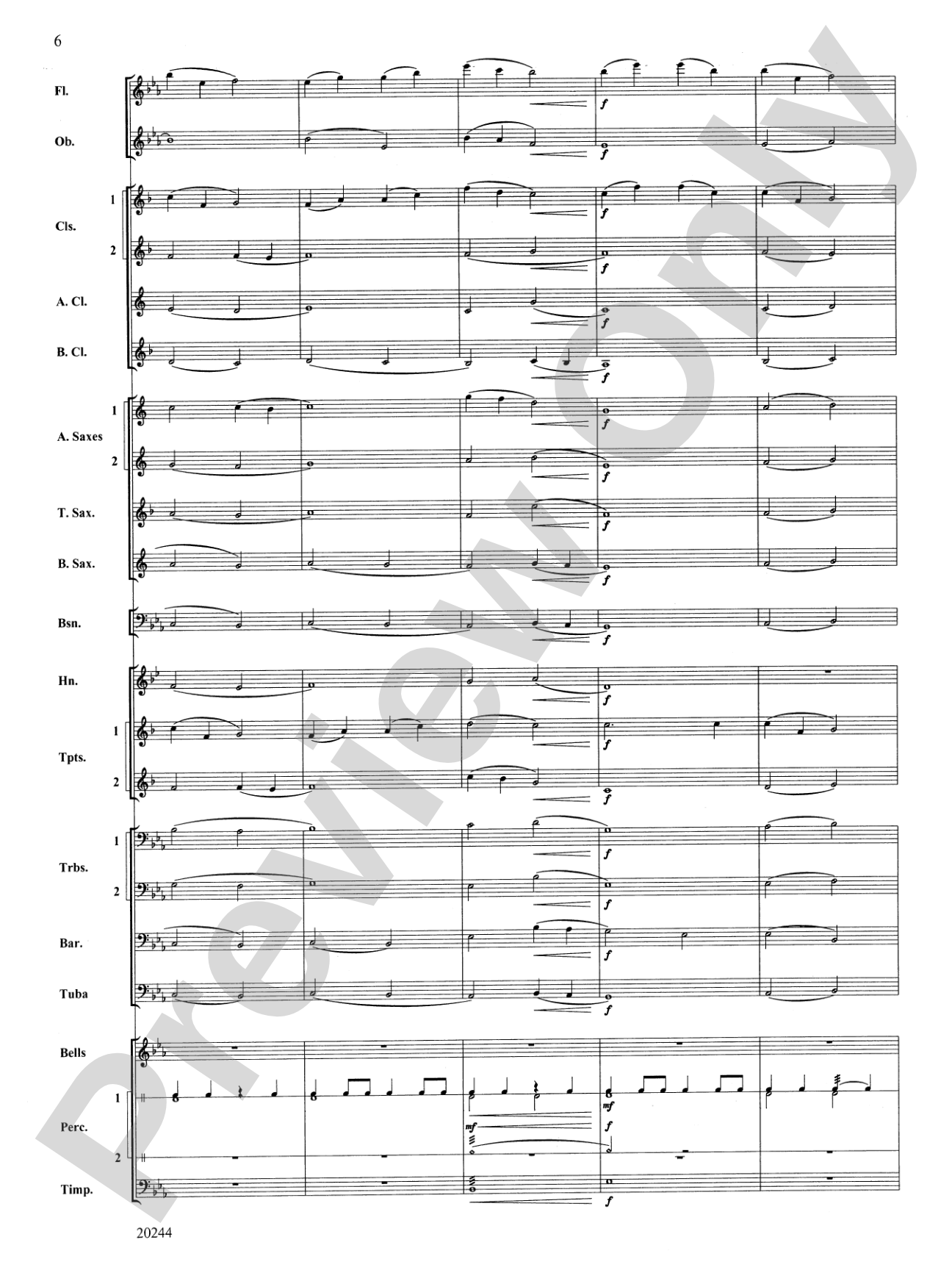 Gently Touch the Sky: Concert Band Conductor Score & Parts