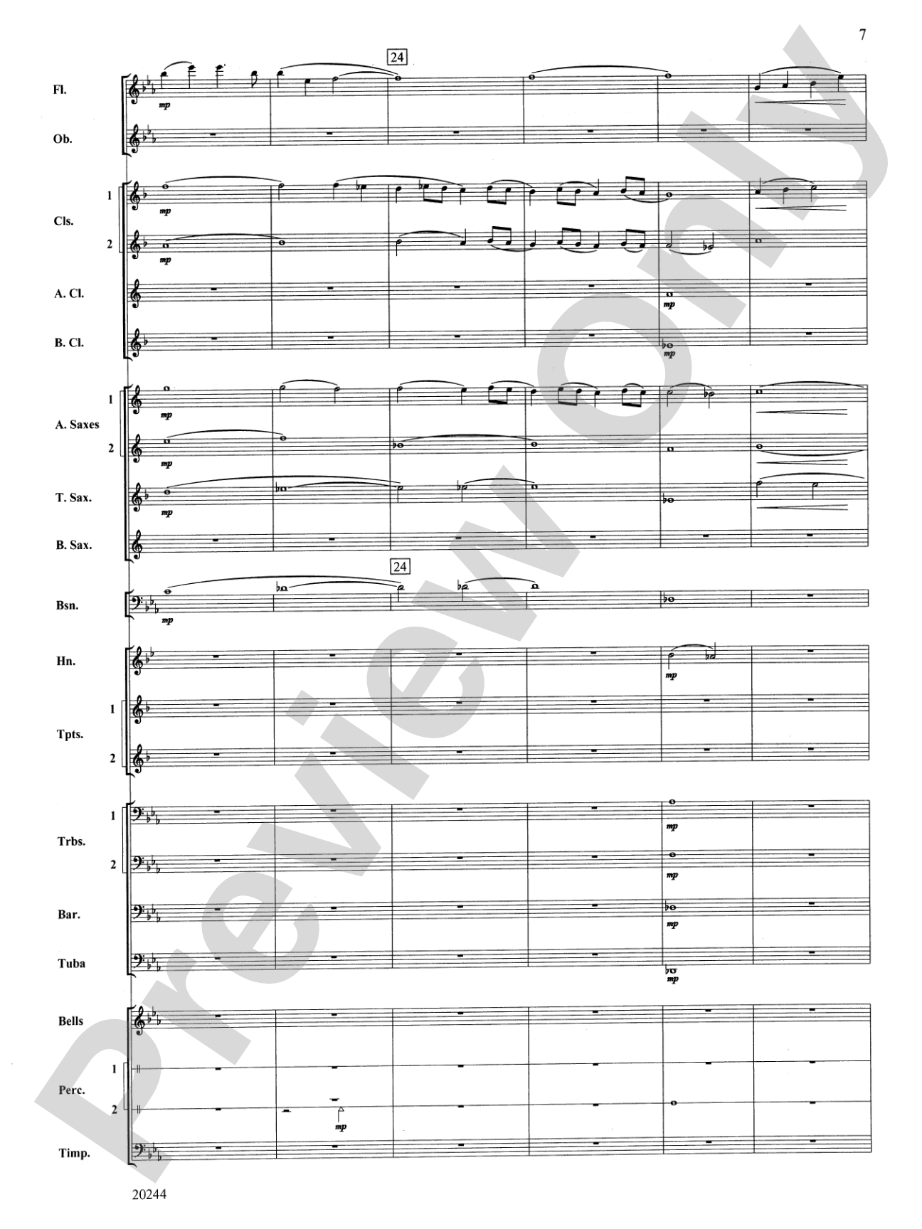 Gently Touch the Sky: Concert Band Conductor Score & Parts