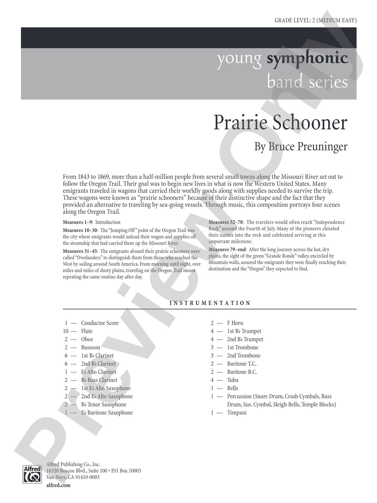 Prairie Schooner: Concert Band Conductor Score & Parts