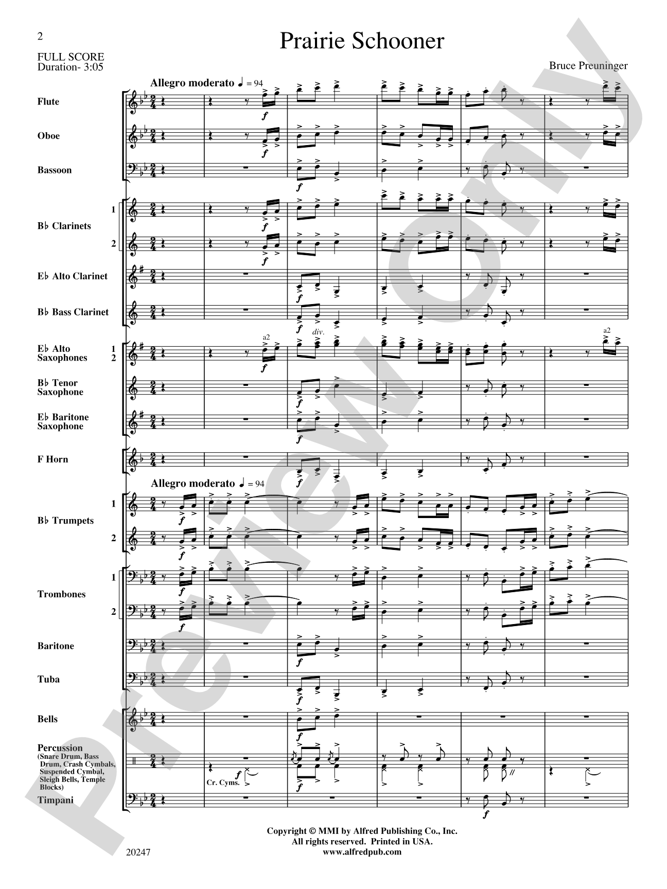 Prairie Schooner: Concert Band Conductor Score & Parts