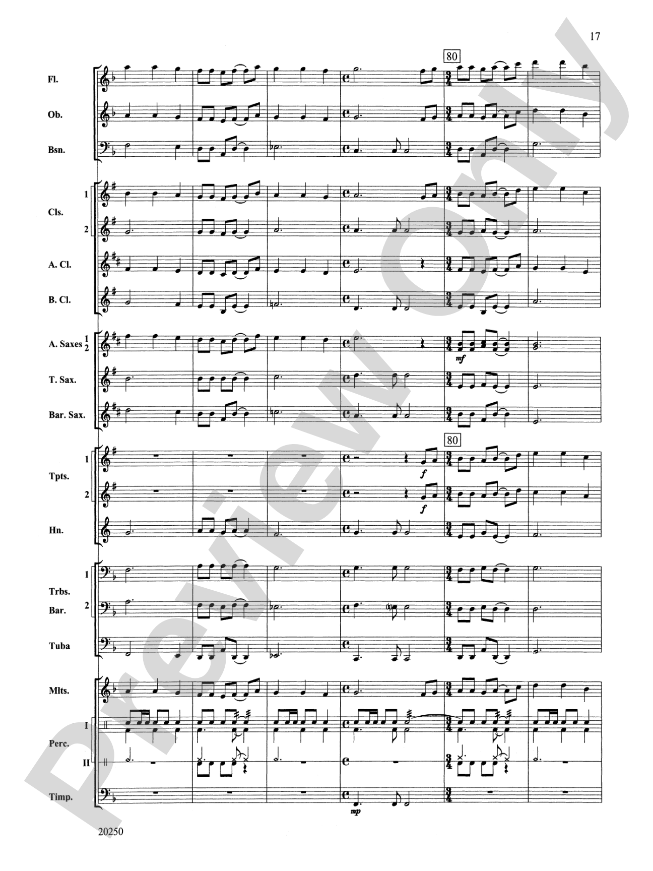 Dolce and Dance: Concert Band Conductor Score & Parts